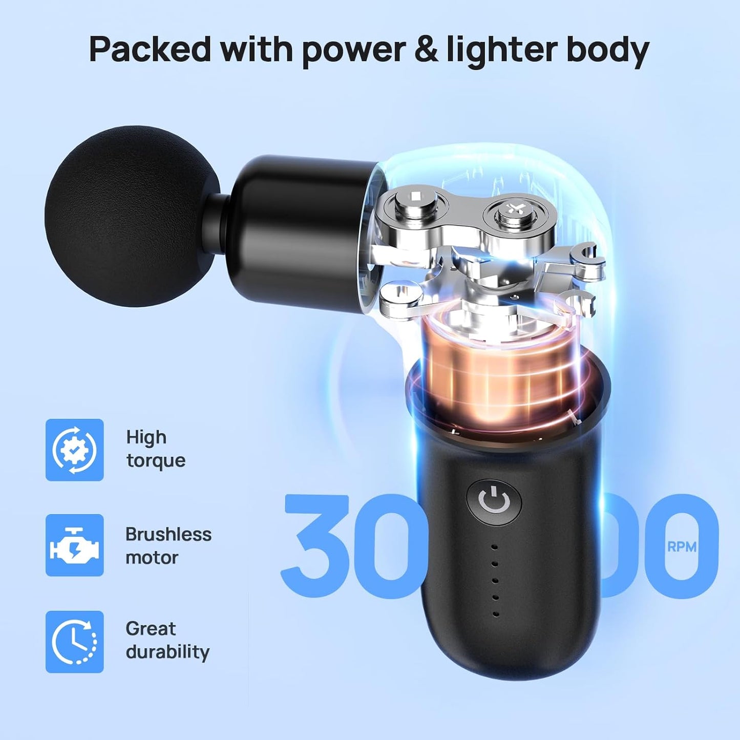 Super Mini Massage Gun, Deep Tissues Percussion Muscle Massager, Compact Sports Travel Massage Gun, Portable Massager Gun for Gifts for her him, Black