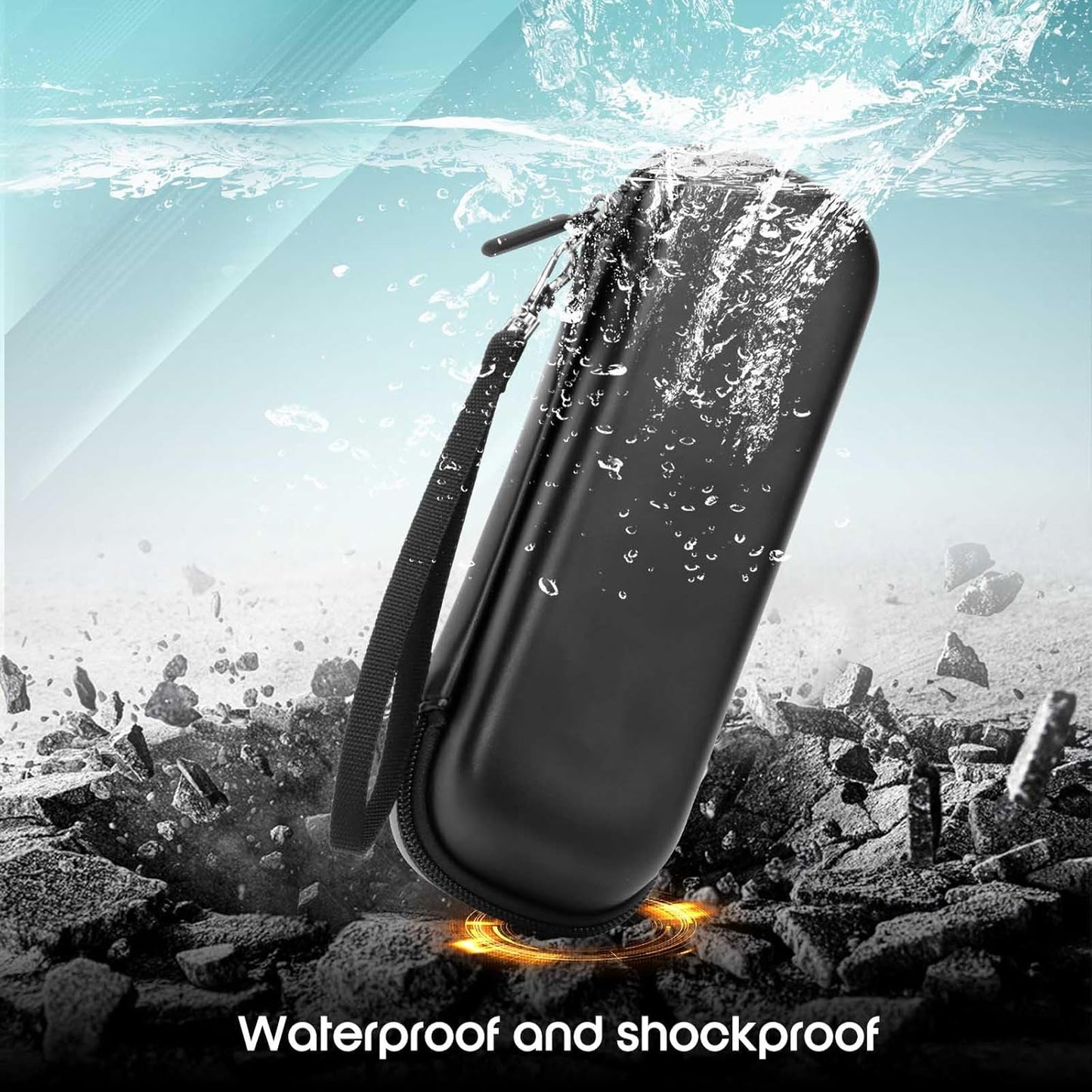 Toothbrush Travel Case Compatible with Oral-B Pro 1000 3000 5000 7000 7500 9600/ for Philips/for Sonicare/for ProtectiveClean 4100 5100 6500 7500 Electric Toothbrush (Only Case-Black/Gray)