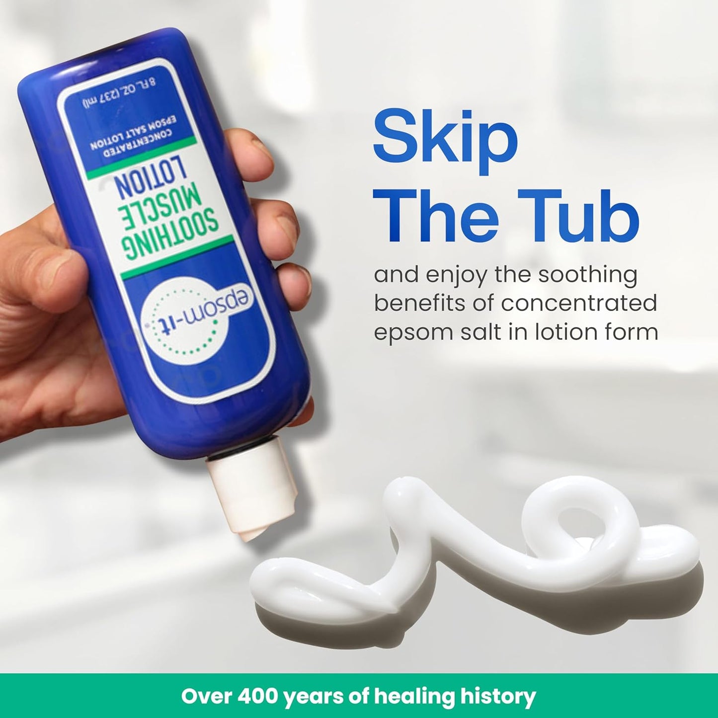 Epsom-It Soothing Muscle Lotion - Epsom Salt Magnesium Sulfate Cream Arnica for Muscle Stiffness, Topical Magnesium Lotion, Providing Comfort for Legs, Knee and Feet, 8.0 oz., 4-Pack