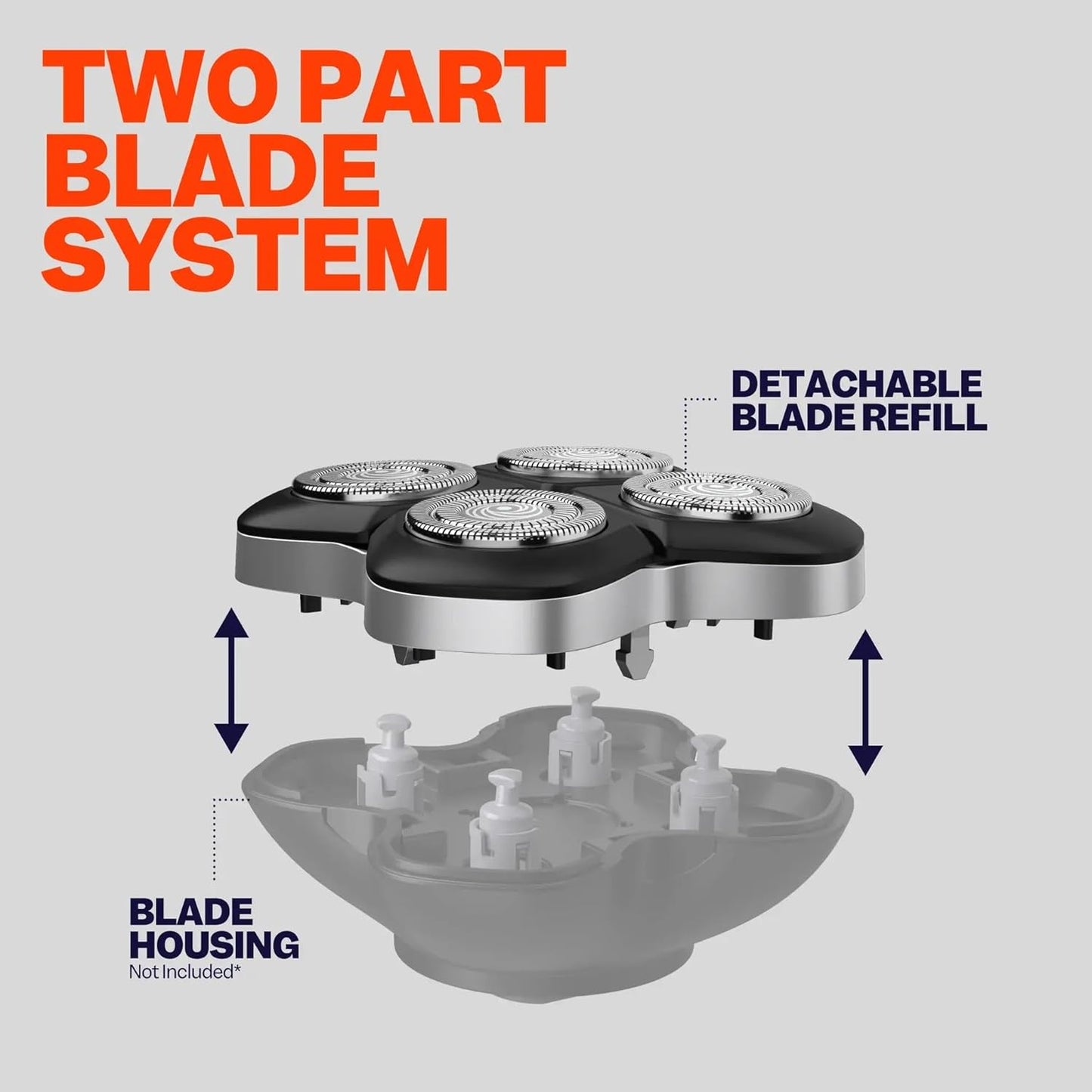 Freebird Official Replacement Blades for Flexseries Pro Head Shaver Kit - Refill Blades - High-Performance Blades for Smooth Shaving