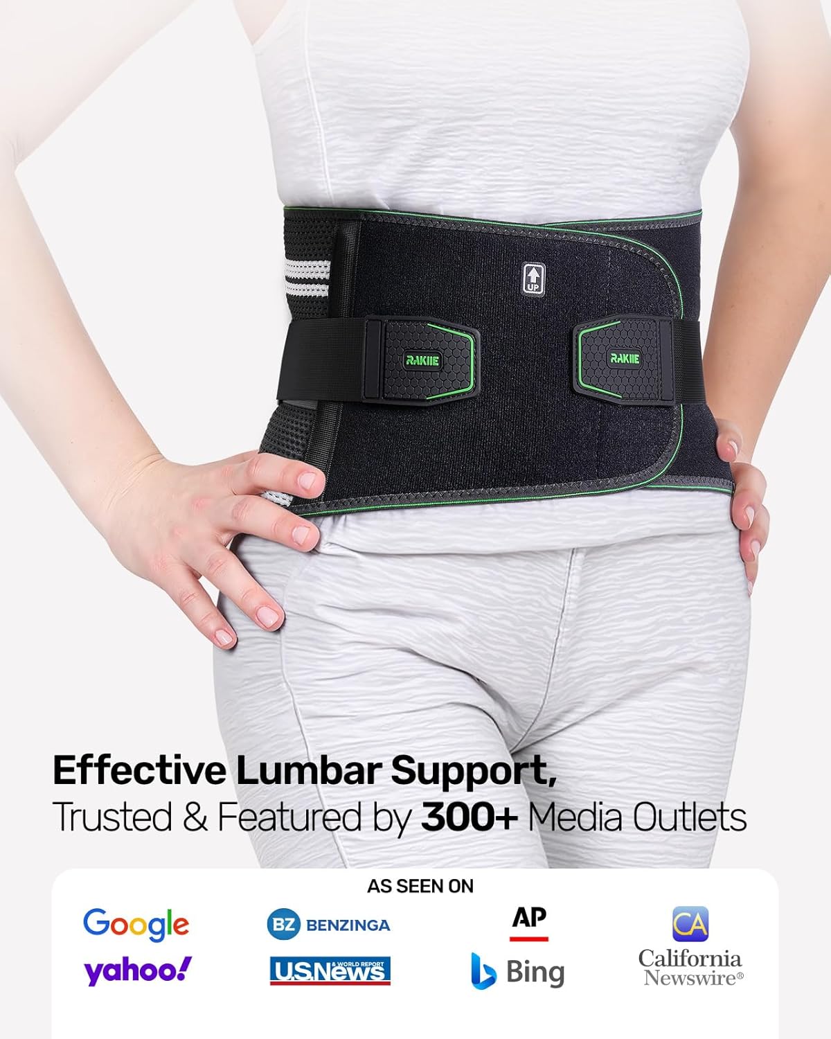 Back Brace for Lower Back Pain Relief for Women Men, Elastic Back Support Belt with 8 Stays and 3200 Uses Touch Fastener for Lifting at Work, Breathable Soft Lumbar Support with Removable 3D Compression Pad, Green Size XXL (Waist: 51.2"-62.9")
