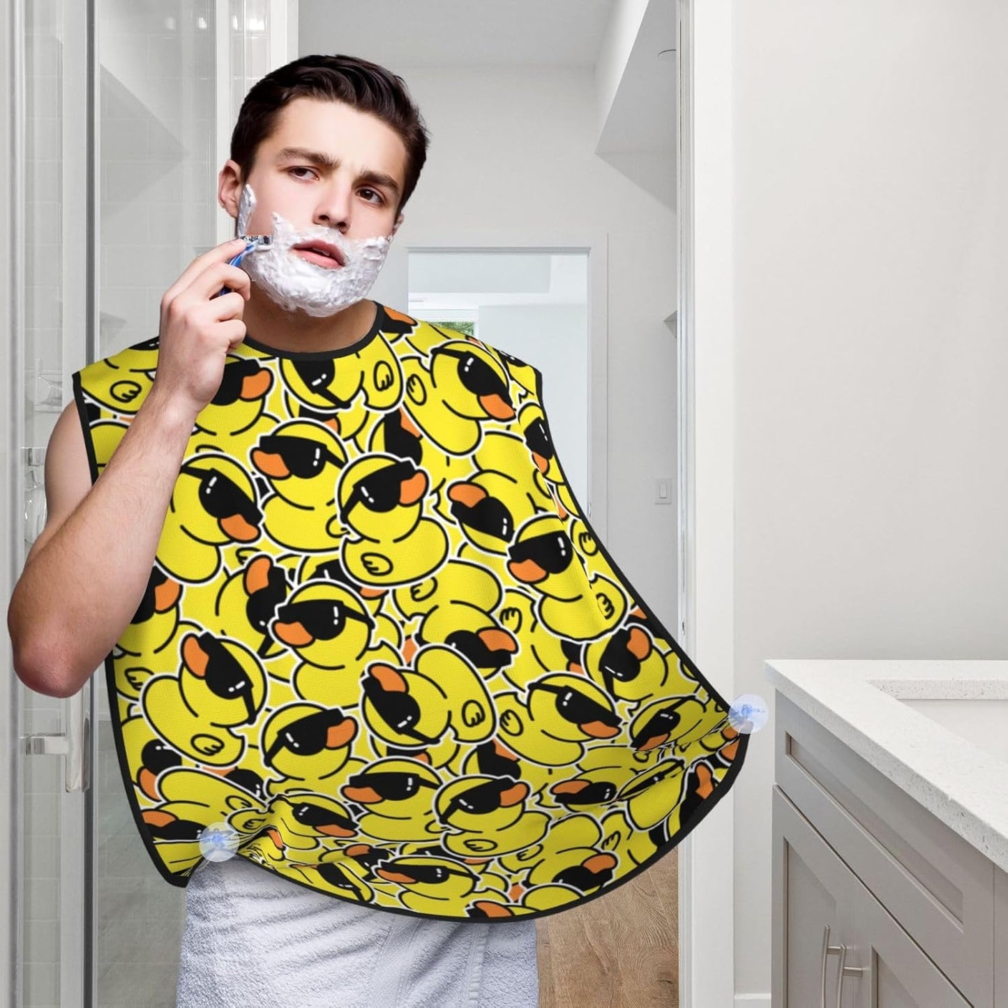 Duck Beard Bib Apron, Beard Hair Catcher For Men Shaving, Waterproof With Suction Cups