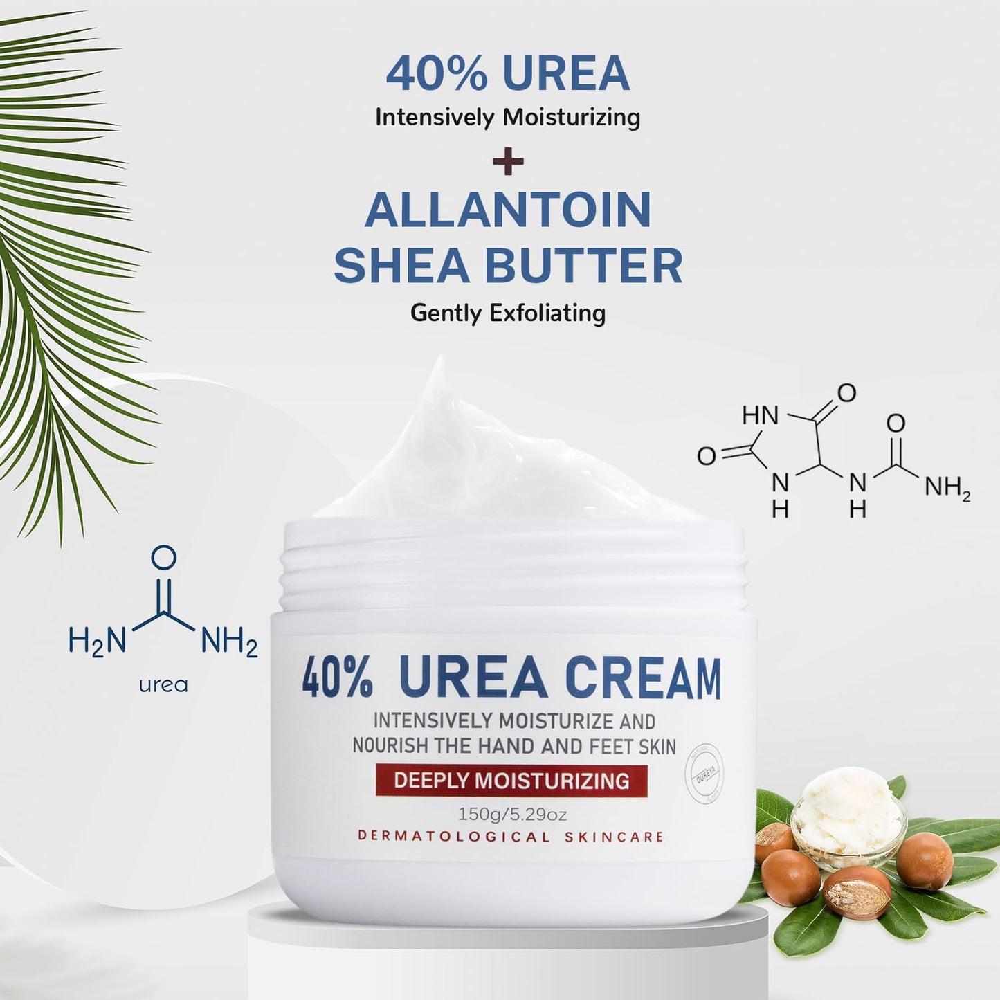 OUKEYA Urea Cream 40 Percent,Foot & Hand Cream for Dry Cracked,Urea Lotion for Feet Maximum Strength