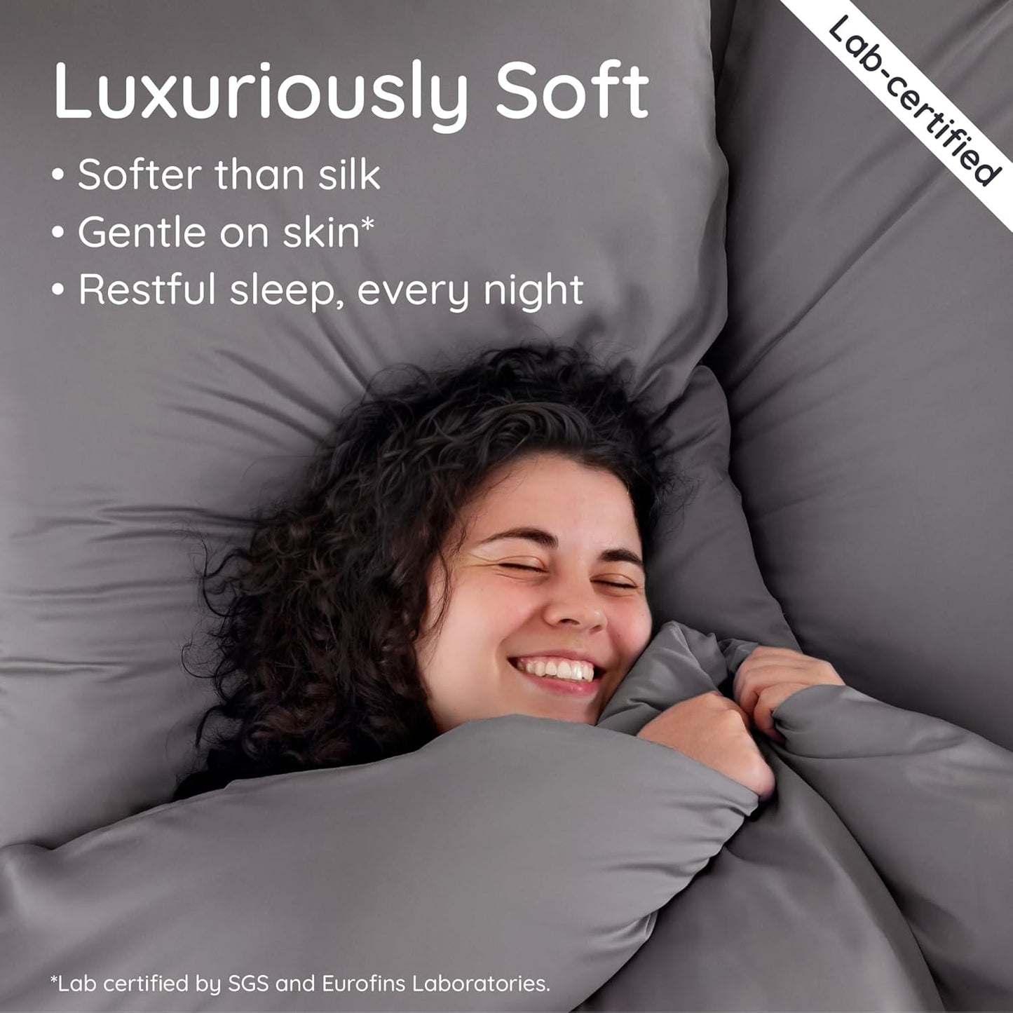 Bambaw 100% Viscose Derived from Bamboo Pillowcases King Size – Set of 2 Cooling Pillow Cases for Acne Prone Skin with Envelope Closure, Breathable & Super Soft Pillow Cases (Dark Gray)