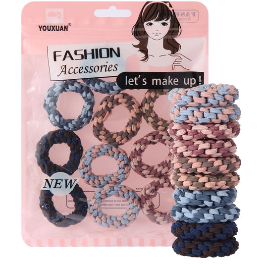 Youxuan Colorful Elastic Hair Ties, Soft, Stretchy, and Non-Damage Hair Rubber Bands, 10 Pack Strong and Durable Scrunchies for Women and Girls