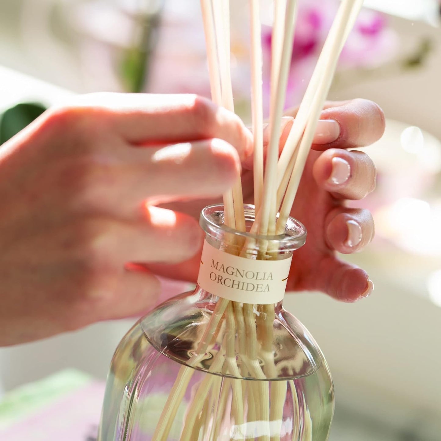 Dr. Vranjes – Magnolia Orchidea Diffuser 250ml + Double Pack of White Sticks (3 Pieces Bundle) – Luxury Home Fragrance, Made in Italy, Main Scent Floral: Magnolia and Orchid