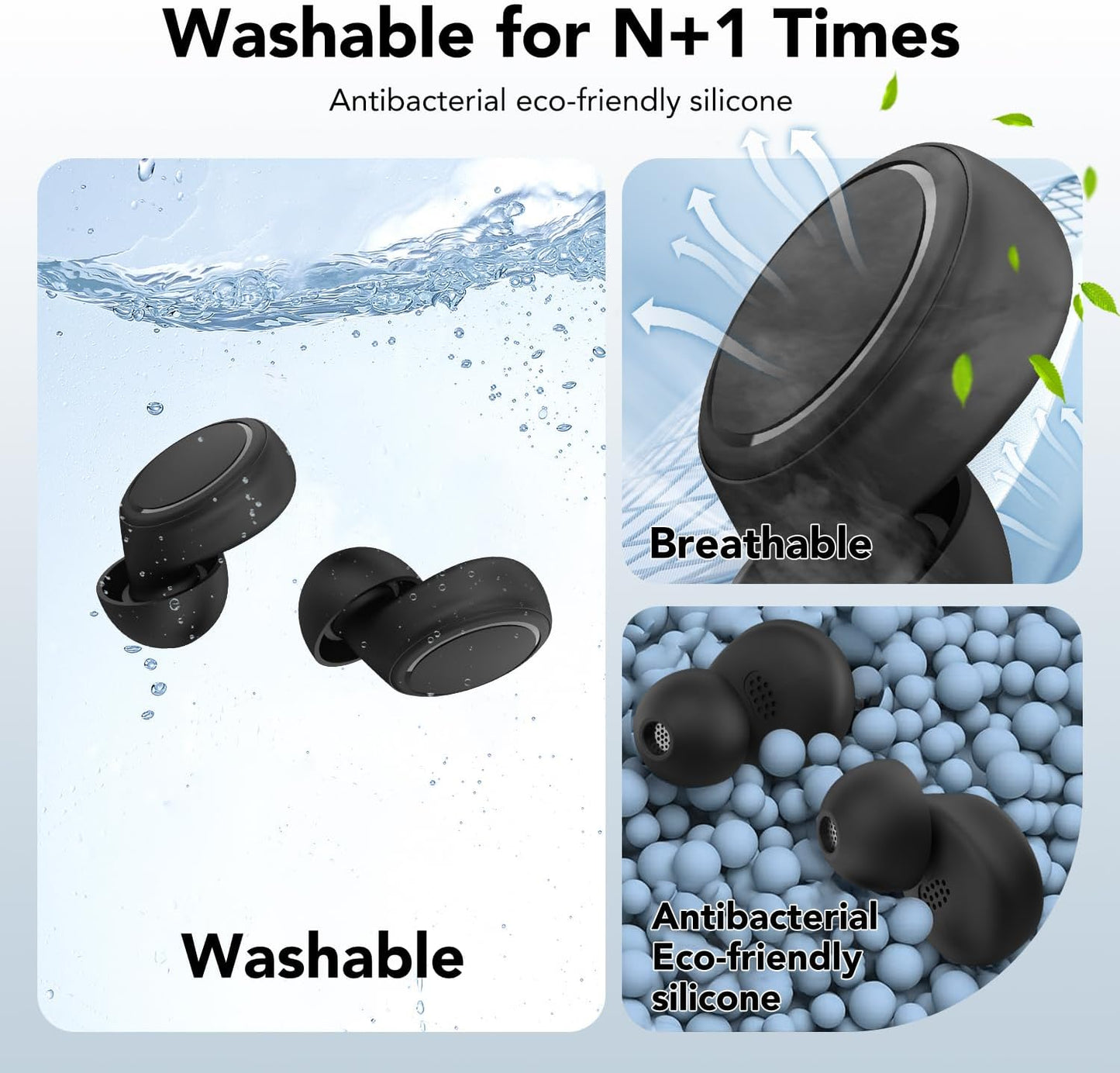 Ear Plugs for Sleeping Noise Cancelling, 45dB Reusable Silicone Ear Plugs with 8 Soft Ear Tips, Noise Reduction Earplugs with Case for Focus/Study/Work/Concert- Comfortable Hearing