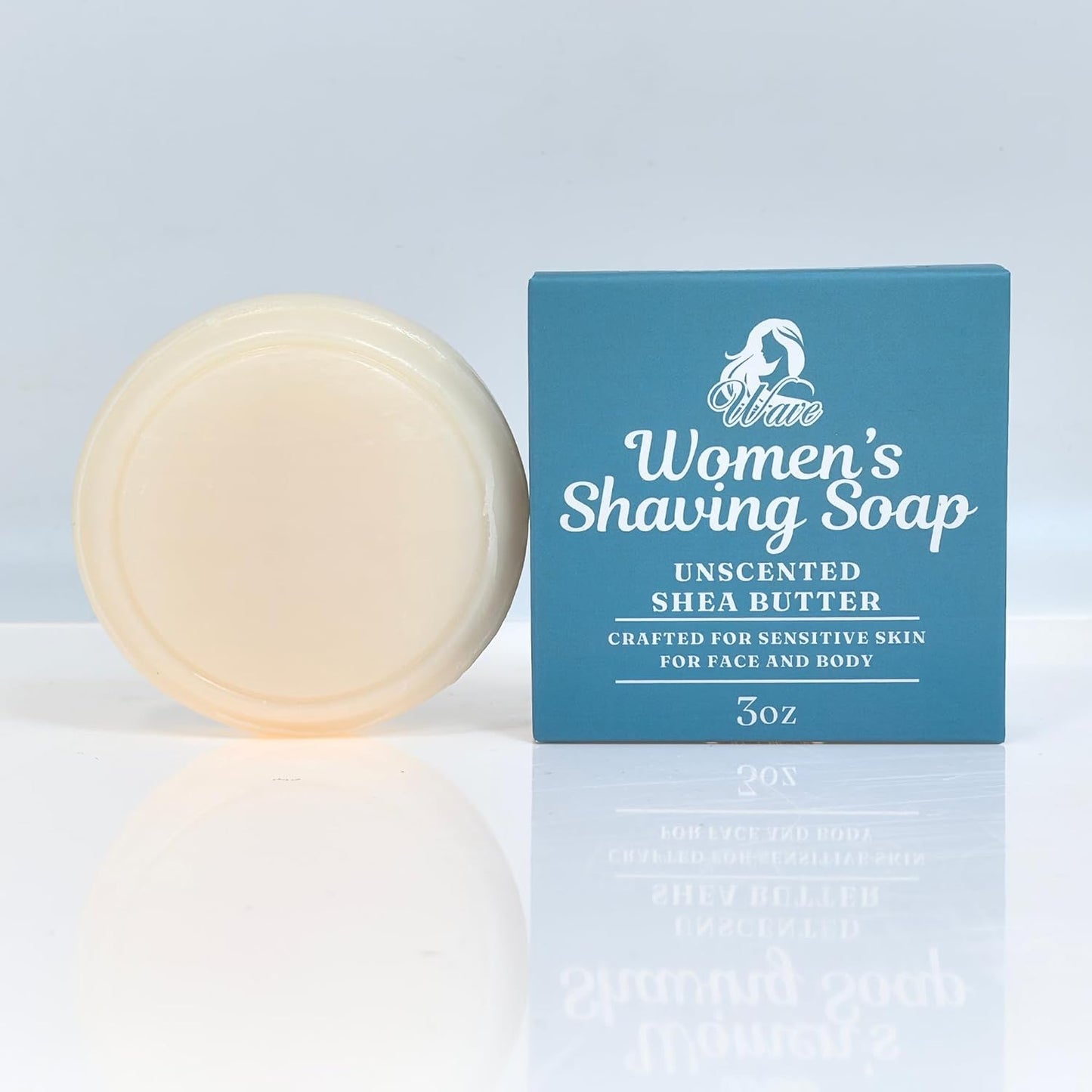 Women's Unscented Shea Butter All Natural Shaving Soap – Ideal for Sensitive Skin, Long Lasting, and Perfect for Shaving Legs – Moisturizes and Rehydrates Skin
