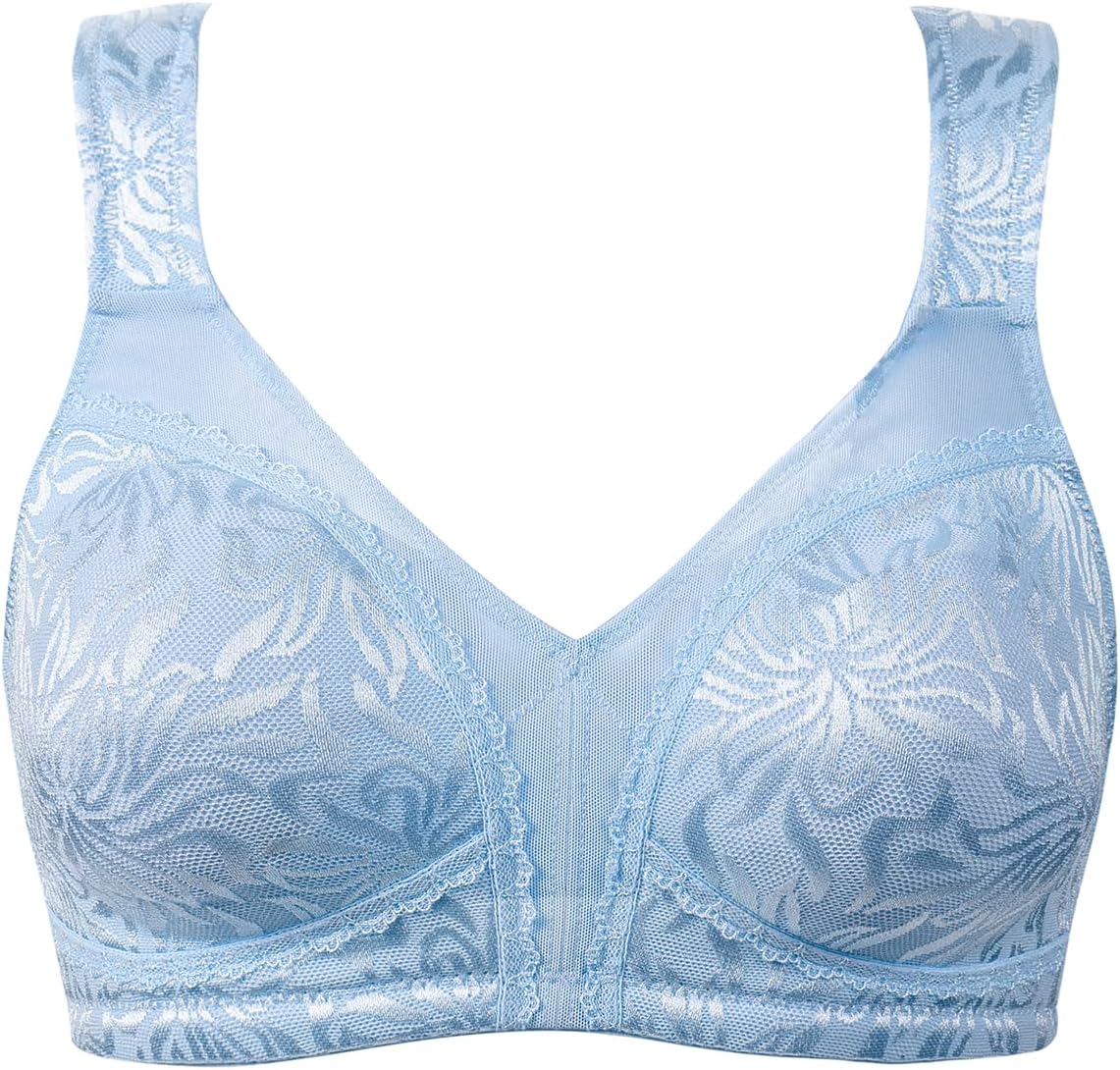 ZeroBound Women's Minimizer Bras Comfort Cushion Strap Wirefree Full Coverage Large Bust Non-Padded Bra