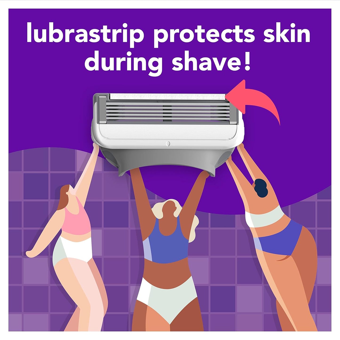 joy Razors for Women, 1 Handle, 4 Razor Blade Refills, Lavender, Lubrastrip to Help Avoid Skin Irritation