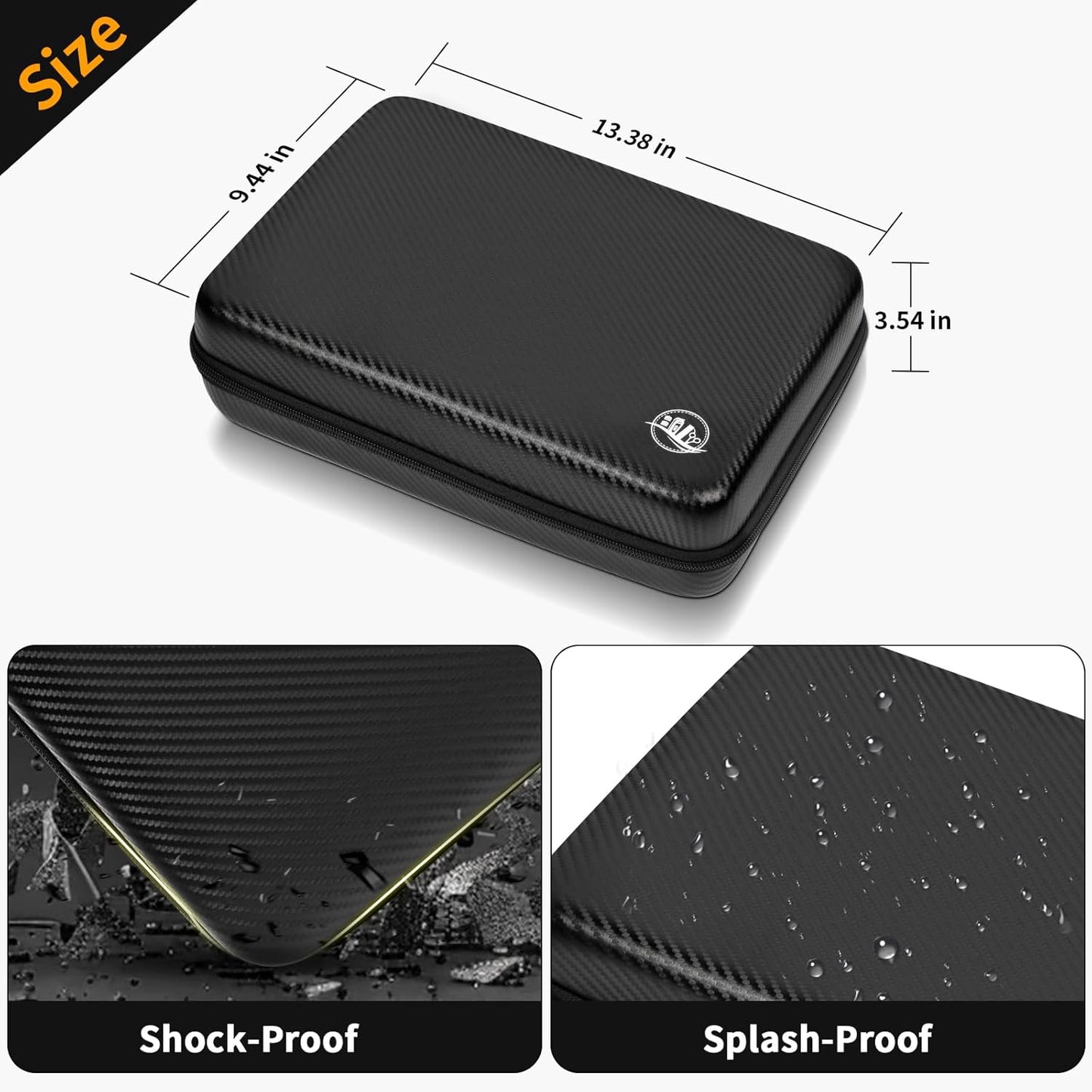 Boobowl Hard Travel Case for Hair Clippers, Hair Cutting Barber Supplies Organizer Bag, Trimmer Storage Holder for Ufree/for Wahl/for Andis Men Razor Guard Grooming Kits -Black