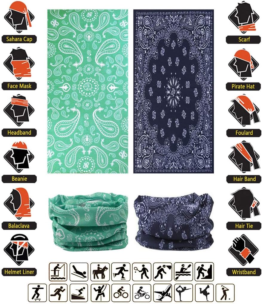 Headband Neck Gaiter Head Wrap Headwear Face Mask Magic Scarf Bandana for Men and Women