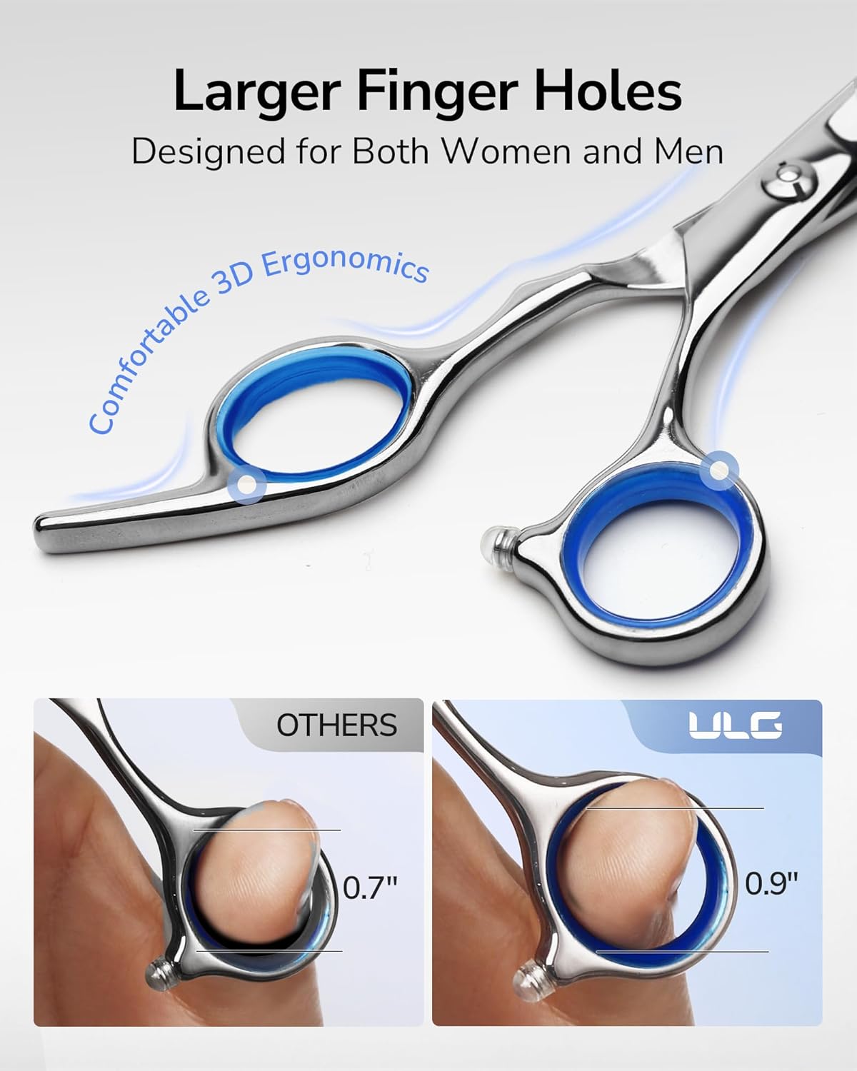 ULG Hair Cutting Scissors Thinning Shears Kit Professional Hairdressing Texturizing Salon Razor Edge Scissor Barber Kit Plus