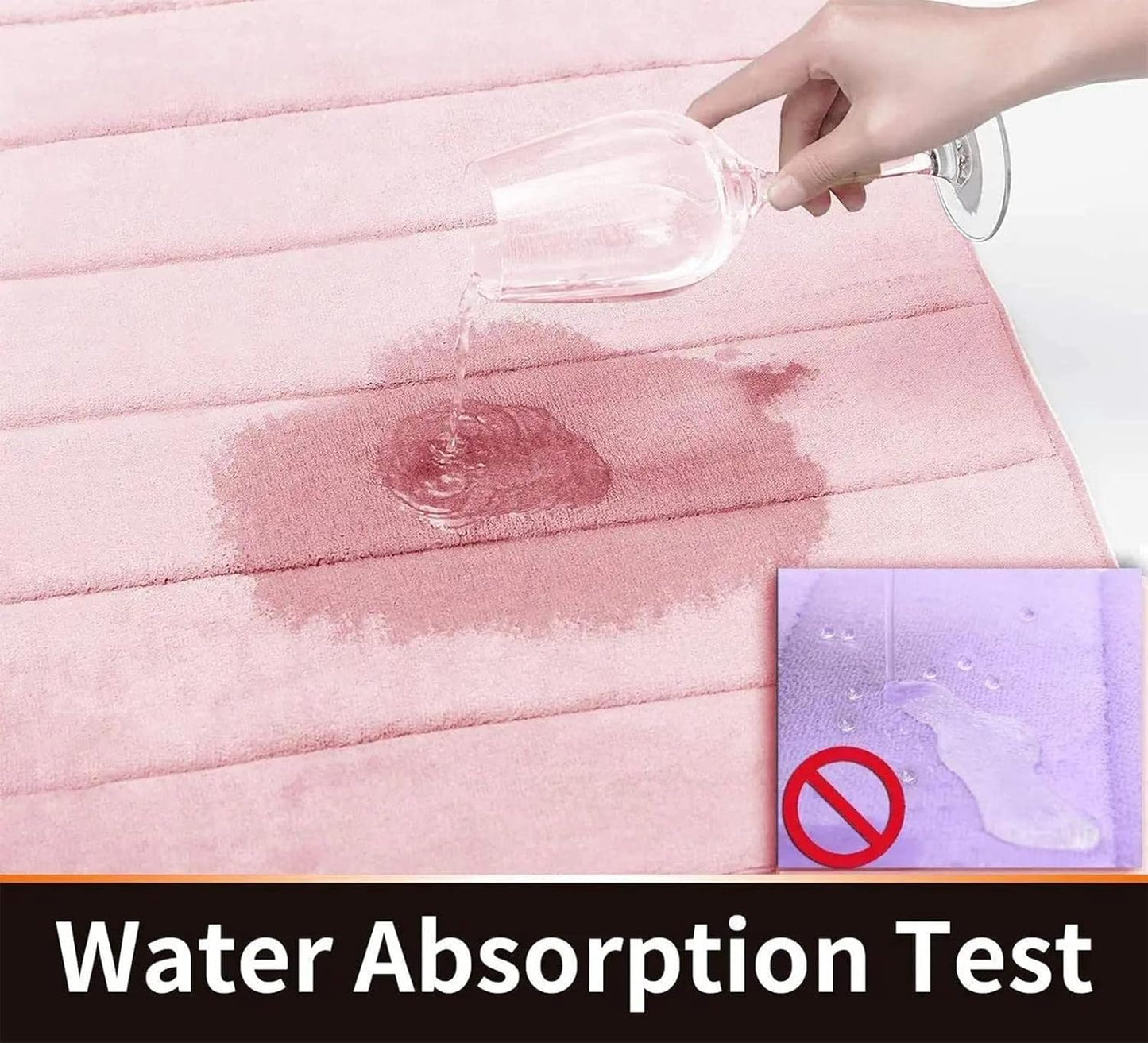 Yimobra Bathroom Runner Rugs 72"x24" Non Slip Washable Memory Foam Bath Mat, Super Soft Water Absorbent Hallway Carpet for Vanity Tub Shower, Pink