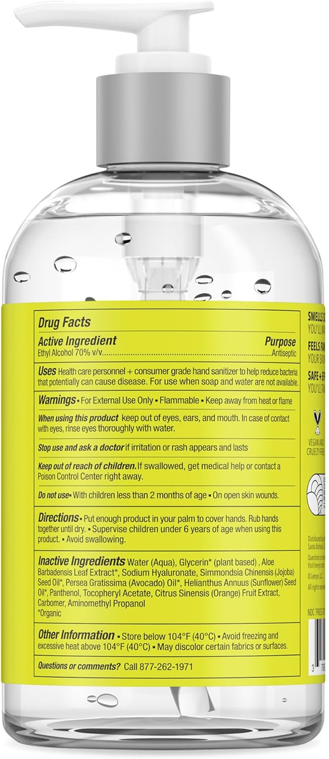 Medical Grade Hand Sanitizer Gel - 97% ORGANIC - 12 FL.OZ. (PACK OF 4)