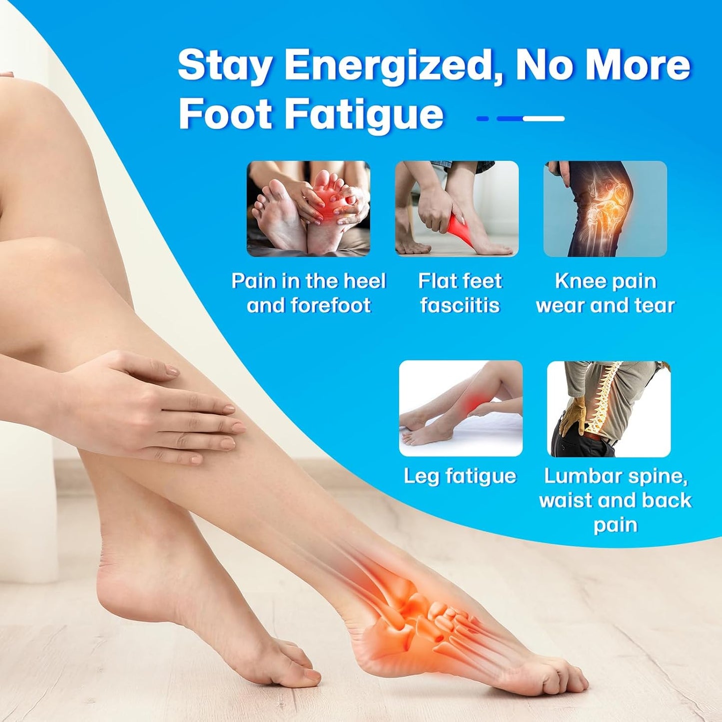 Supercritical Foaming Arch Support Inserts for Men Women, Lightweight Running Sport Insoles, Shock Absorption Athletic Inserts, Plantar Fasciitis Insoles, Relief Flat Feet, Standing All Day - XS