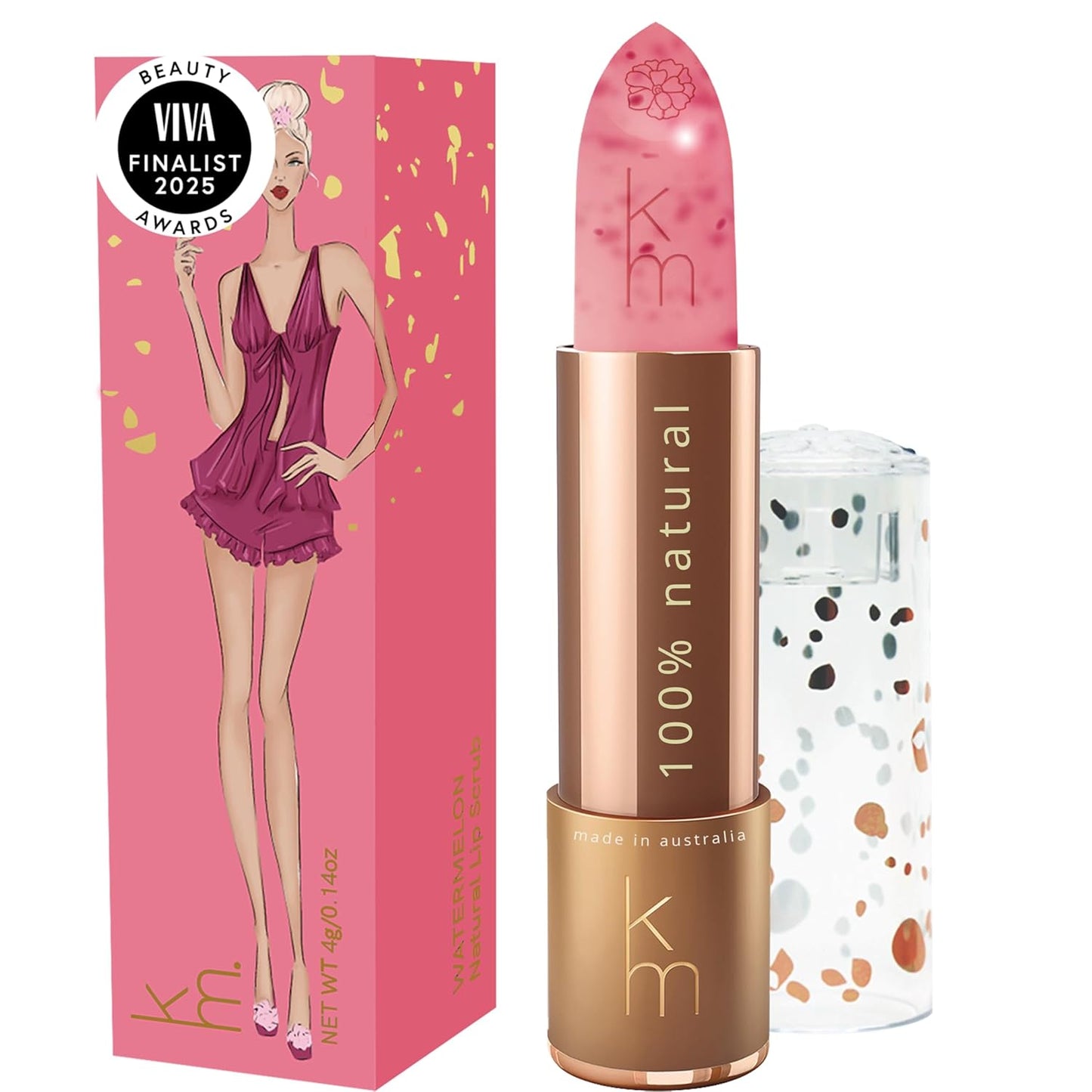 Natural Lip Scrub – 100% Natural Lip Exfoliator Made in Australia, Cruelty-Free | Polishes with Sugar Crystals | Nourishes with Shea, Jojoba & Avocado Oils | For Smooth, Beautiful, Hydrated Lips