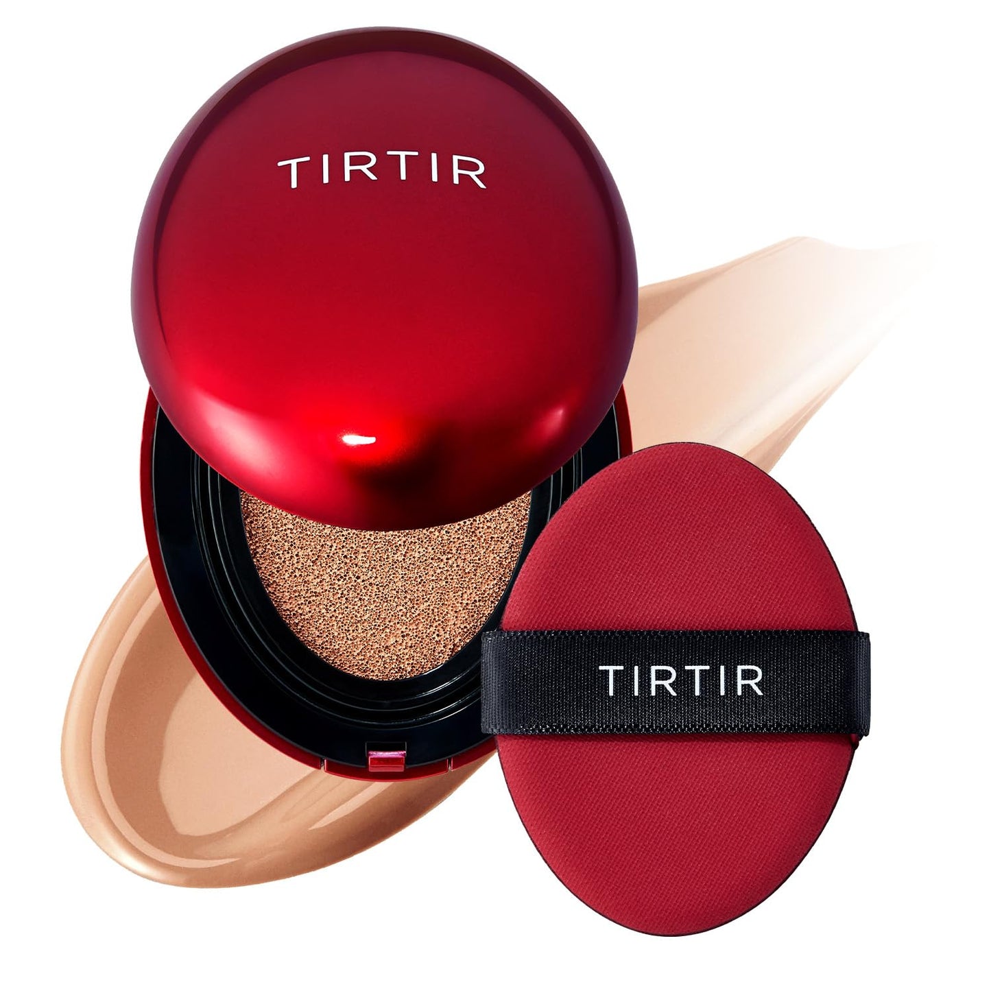 TIRTIR Mask Fit Red Cushion Foundation | Full coverage, Weightless, Skin fit, Satin Glow Finish, Korean Makeup BB Foundation, beauty, Tattoo cover up, Buildable (#33C Hazel, 0.63 Fl Oz)