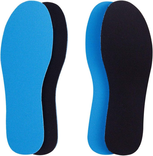 2 Pairs Breathable Insoles, Super-Soft, Sweat-Absorbent, Double-Colored and Double-Layered Shoe Inserts of Foam That Fit in Any Shoes (Blue/Black, 12.5-14.5 Women/9.5-13.5 Men)