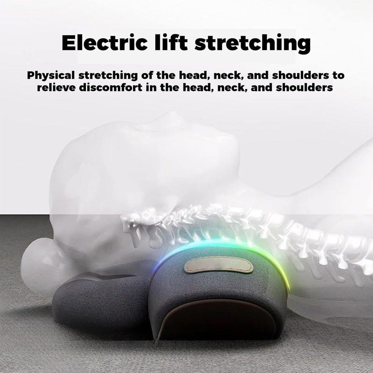 Heapls 3 in 1 Neck Massage Pillow, 3 Function Modes - Traction and Lifting/Bionic Massage/Smart Heat Compress, Massages for Stress Relief & Neck Nervous Alleviation for Office & Home (Grey 1pcs)