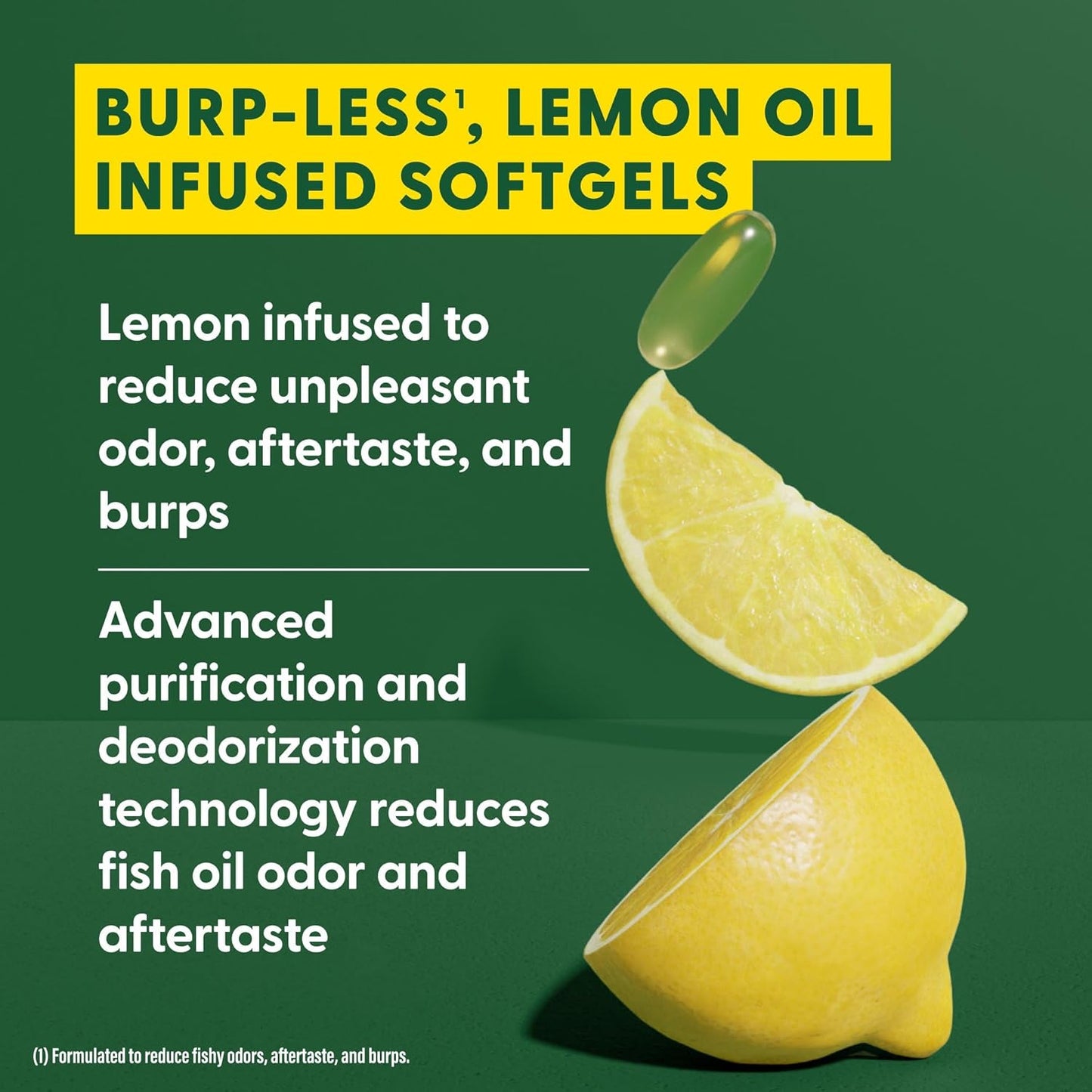 MegaFood 2000mg Fish Oil Omega 3 Supplements - Burp-Less & Lemon Oil Infused - Heart, Brain, Eye, Joint & Immune Support Supplement - 1200mg EPA & DHA Per Serving - 90 Softgels, 45 Servings