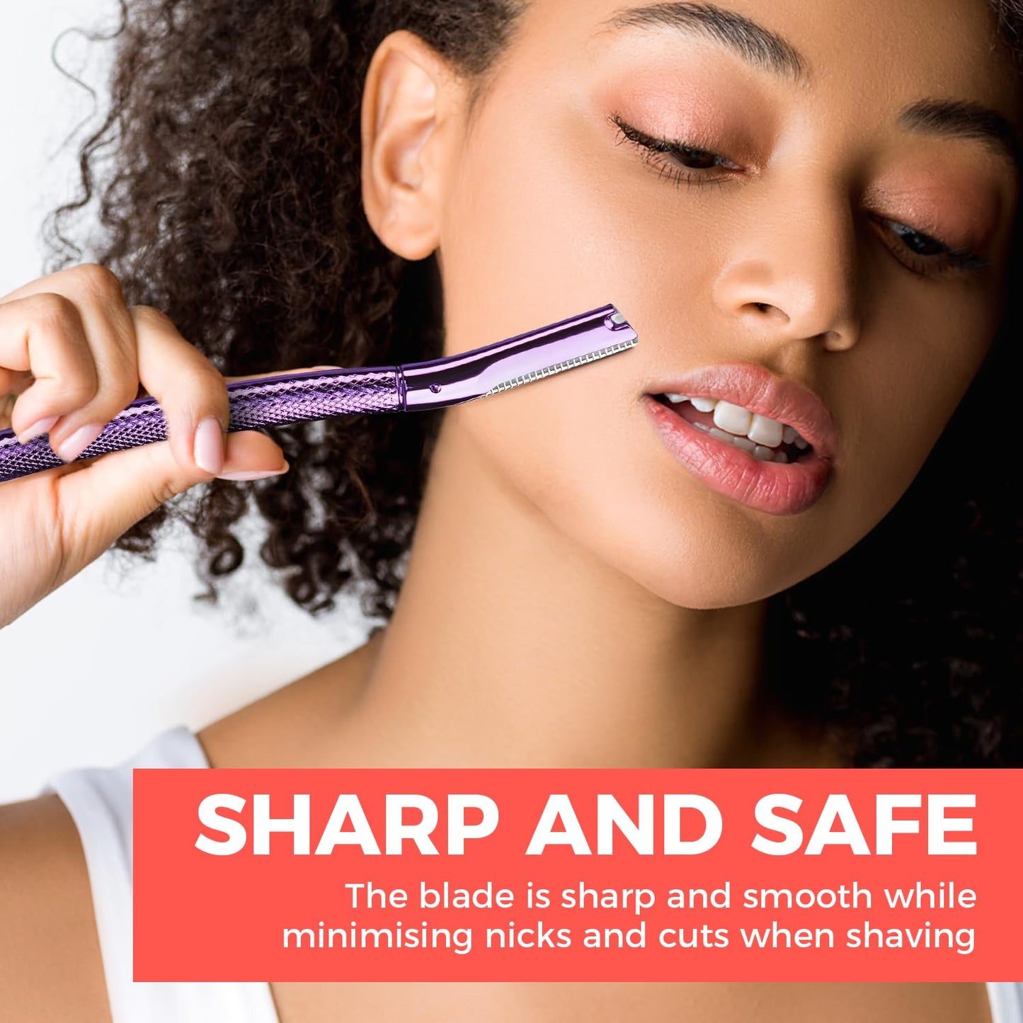 ZOMCHI Eyebrow Razor, Face Razors for Women&Men, Eyebrow Trimmer Shaper with Precision Cover, Facial Shaver with 6 Blades (Purple)