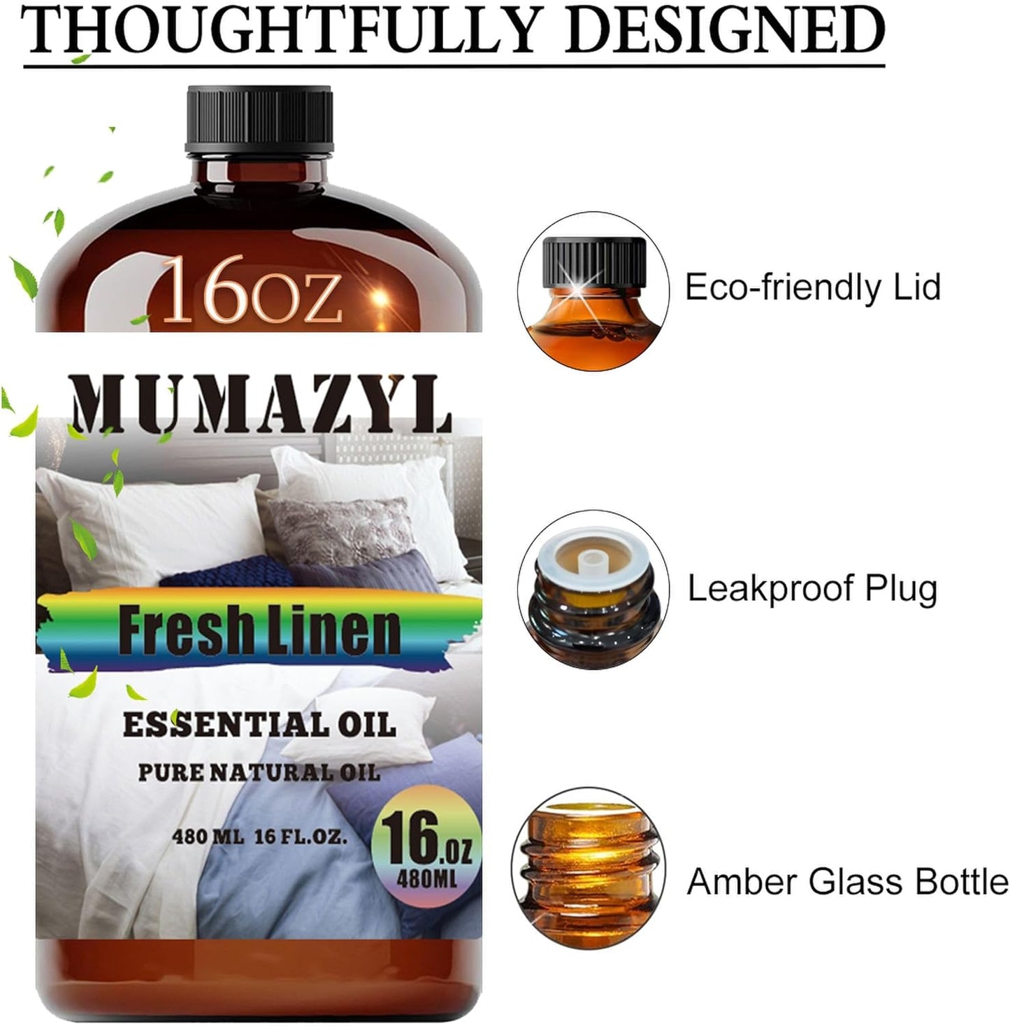 Fresh Linen Essential Oil, Fresh Linen Oil 16 Fl Oz 480ML for Diffuser Humidifier Yoga Cleaning DIY Candle Soap Making Fragrance Oils