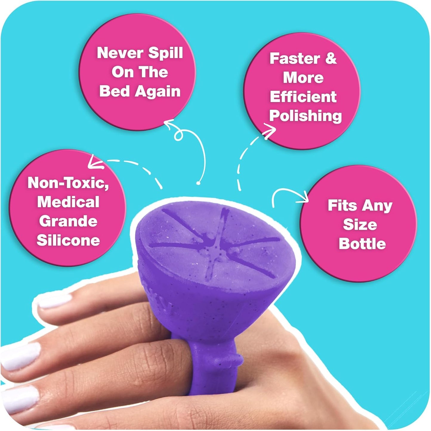 tweexy Wearable Nail Polish Holder Ring - Nail Polish Bottle Holder for Easy Application | Perfect for Fingernail Painting, Manicure & Pedicure | Nail Polish Accessories (Purple Crush)
