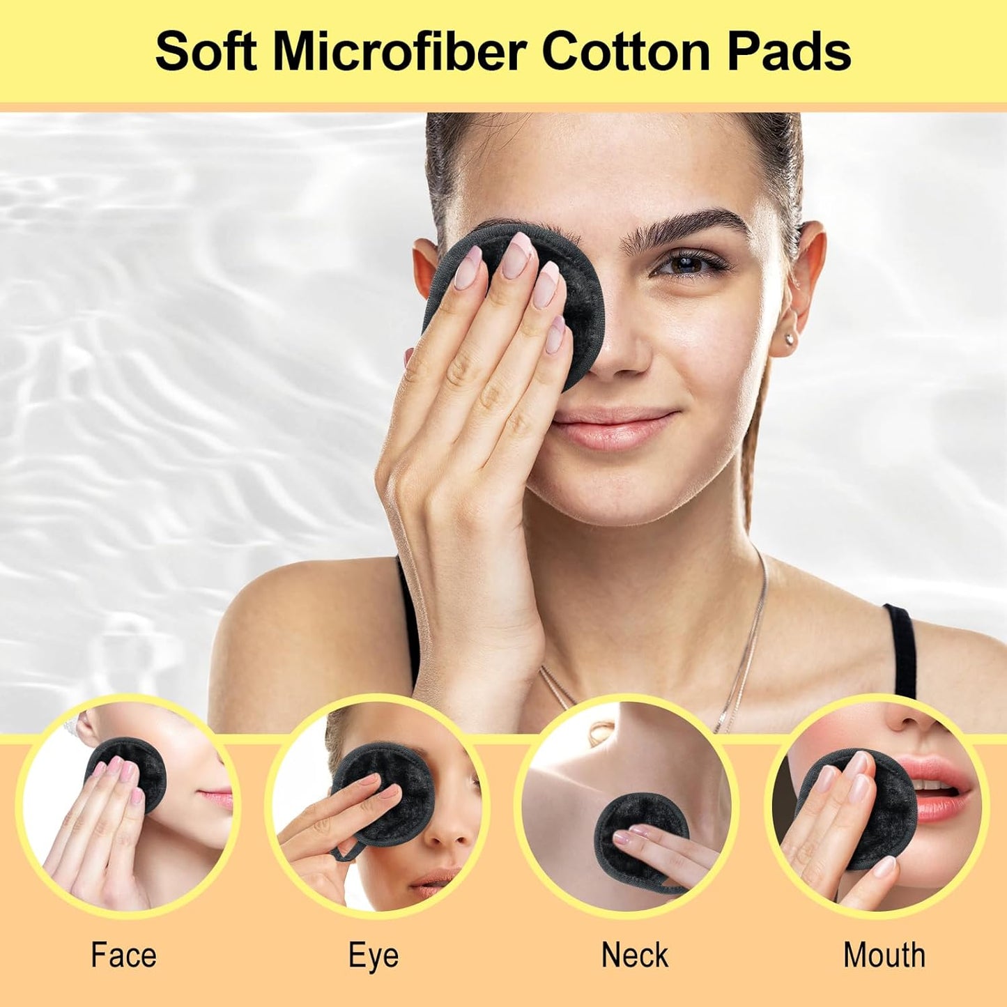 Nugilla 18 Packs Reusable Makeup Remover Pads with a Washable Laundry Bag, Resuable Microfiber Round Towel Skin Face Towels, Soft Makeup Remover Cloth, Fast Drying Washcloth (Grey)