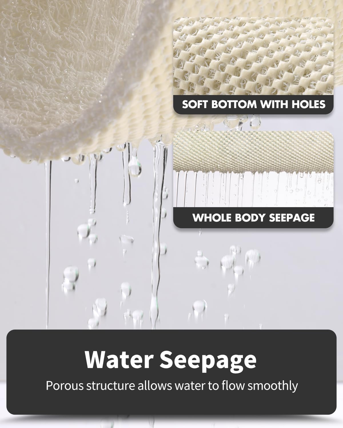 Non-Slip Bathtub Mat, 17x 30 Inch, Shower Mats for Bath Tub, PVC Loofah Bathroom Mats for Wet Areas, Quick Drying