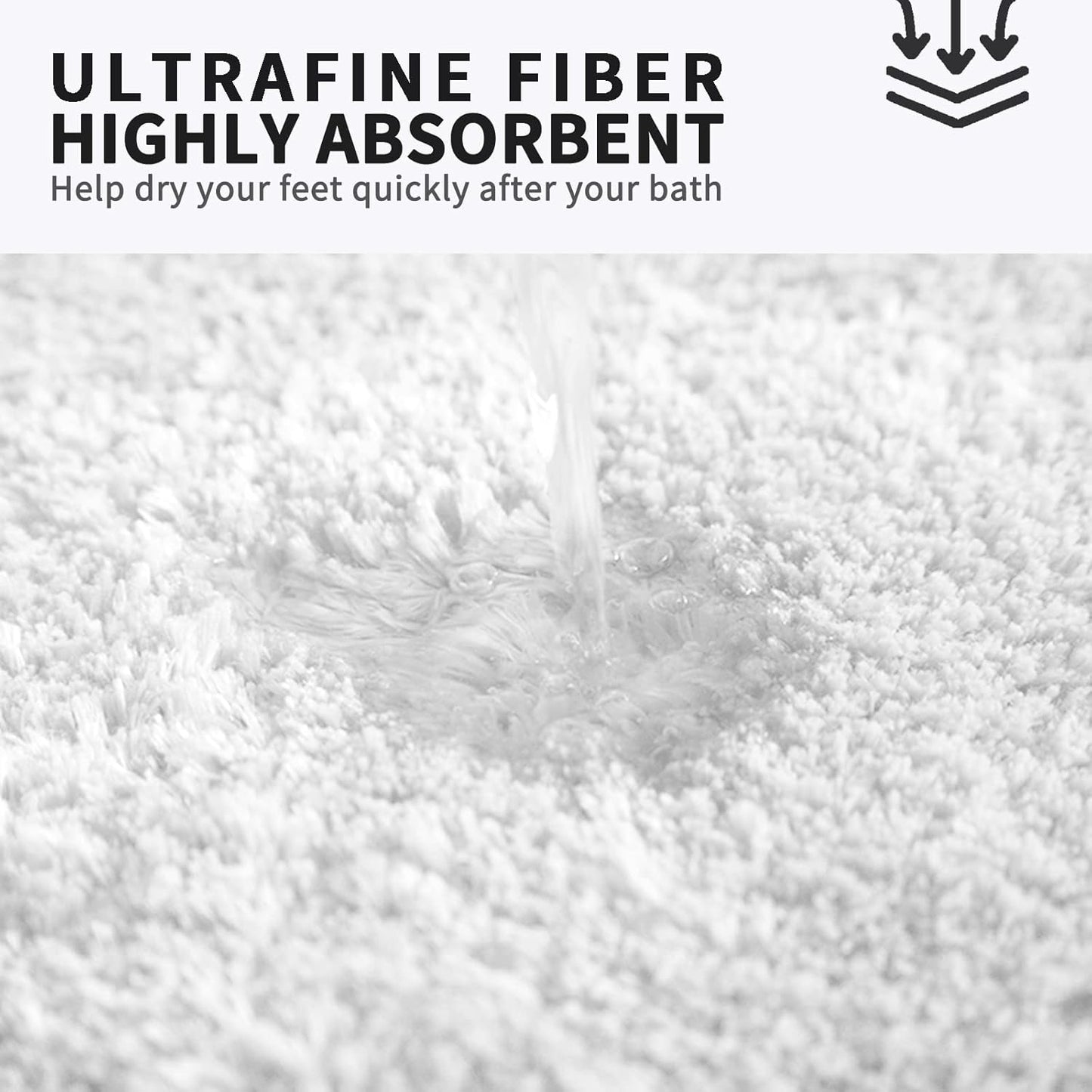 FIFU Bathroom Rugs 17" W x 24" L, Bath Mat for Bathroom, Bedroom, Laundry Room & Kitchen, Non-Slip Rubber Latex Backing, Extra Soft and Absorbent Microfiber Carpet, Machine Washable Rug, White