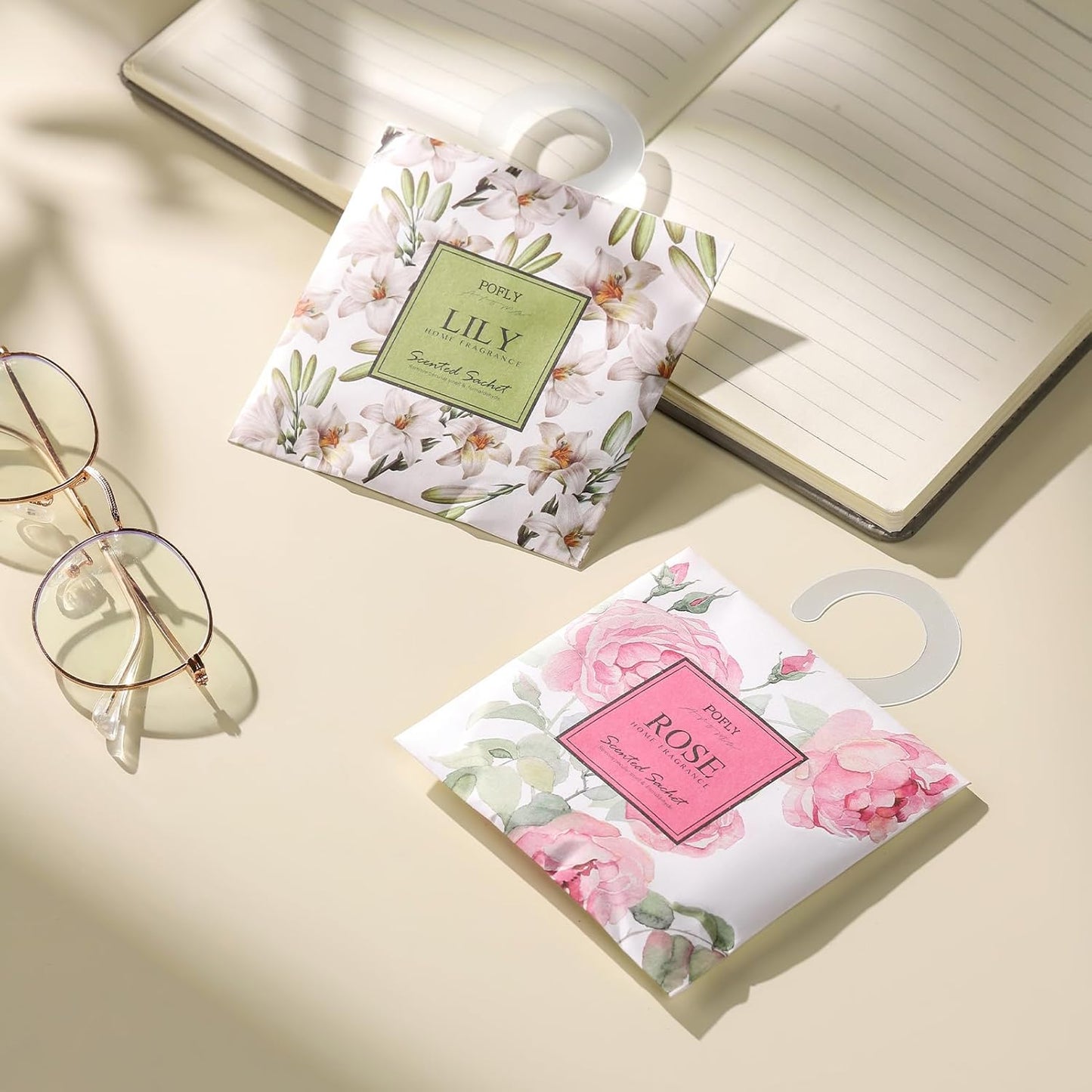 12 Packs Gardenia Scented Sachets – Long-Lasting Air Freshener & Closet Deodorizer for Drawers, Closets, Cars & Wardrobes