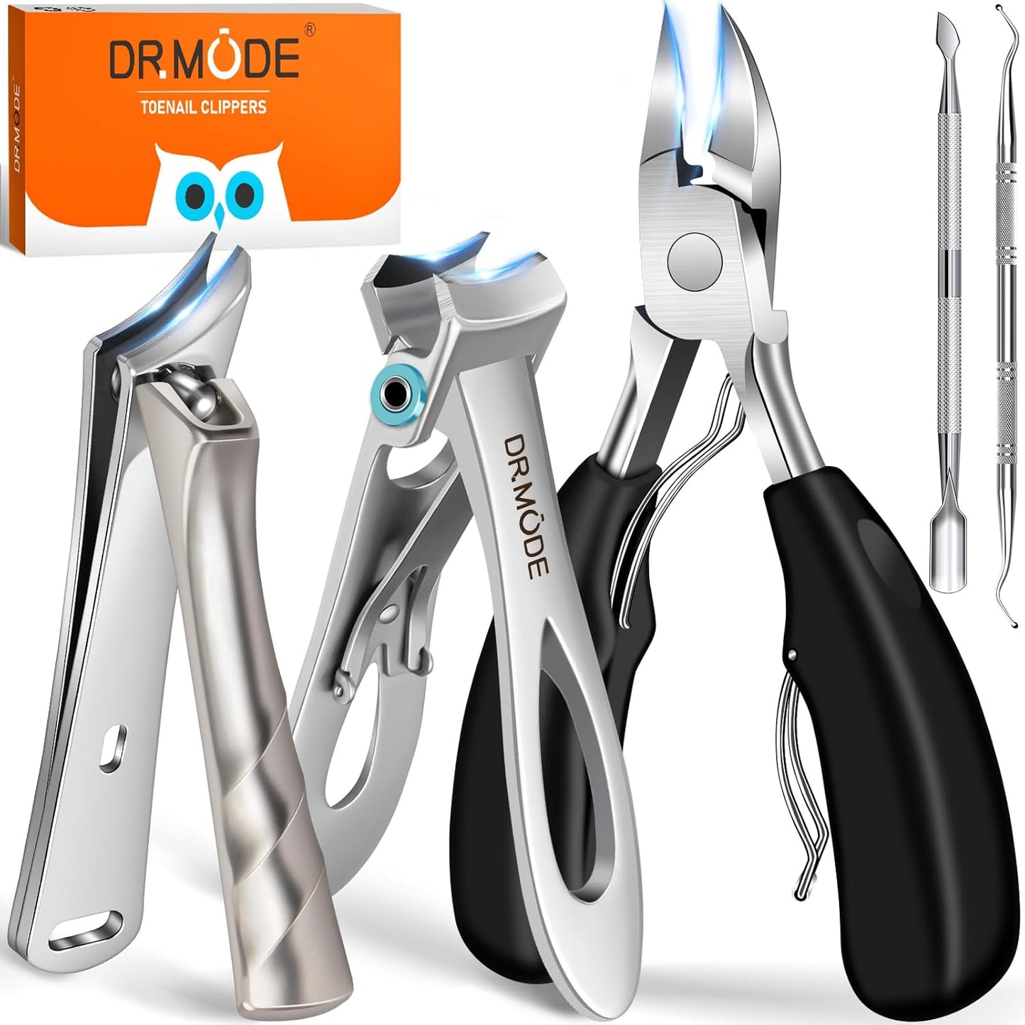 Toenail Clippers for Seniors Thick Toenails, Large Toe Nail Clippers for Men Thick Nails with Wide Opening, Sharp Heavy Duty Ingrown Toenail Clippers Nail Cutter Long Handle with Slanted Curved Blade