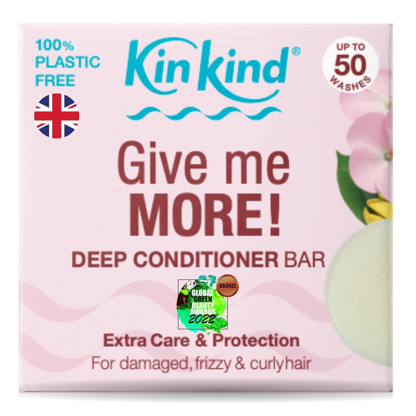KinKind Give me MORE! Deep Conditioner Bar. Bar Conditioner for Hair - Perfect for Damaged, Frizzy & Curly Hair. Vegan & Cruelty Free. Up to 50 Washes.