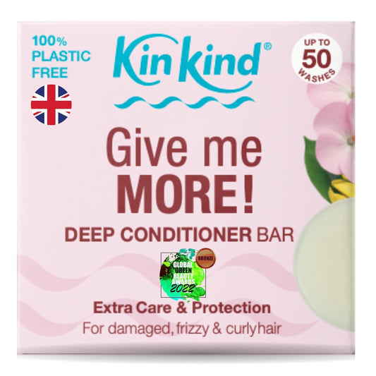 KinKind Give me MORE! Deep Conditioner Bar. Bar Conditioner for Hair - Perfect for Damaged, Frizzy & Curly Hair. Vegan & Cruelty Free. Up to 50 Washes.