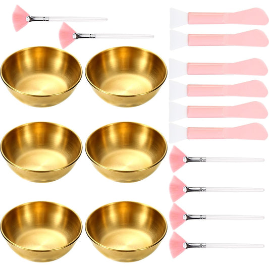 GRETJOB Professional Facial Bowls Set for Estheticians - 18 Pcs Mixing Bowls with Brush & Spatula | Facial Mask Mixing Kit for Spa & Home Use