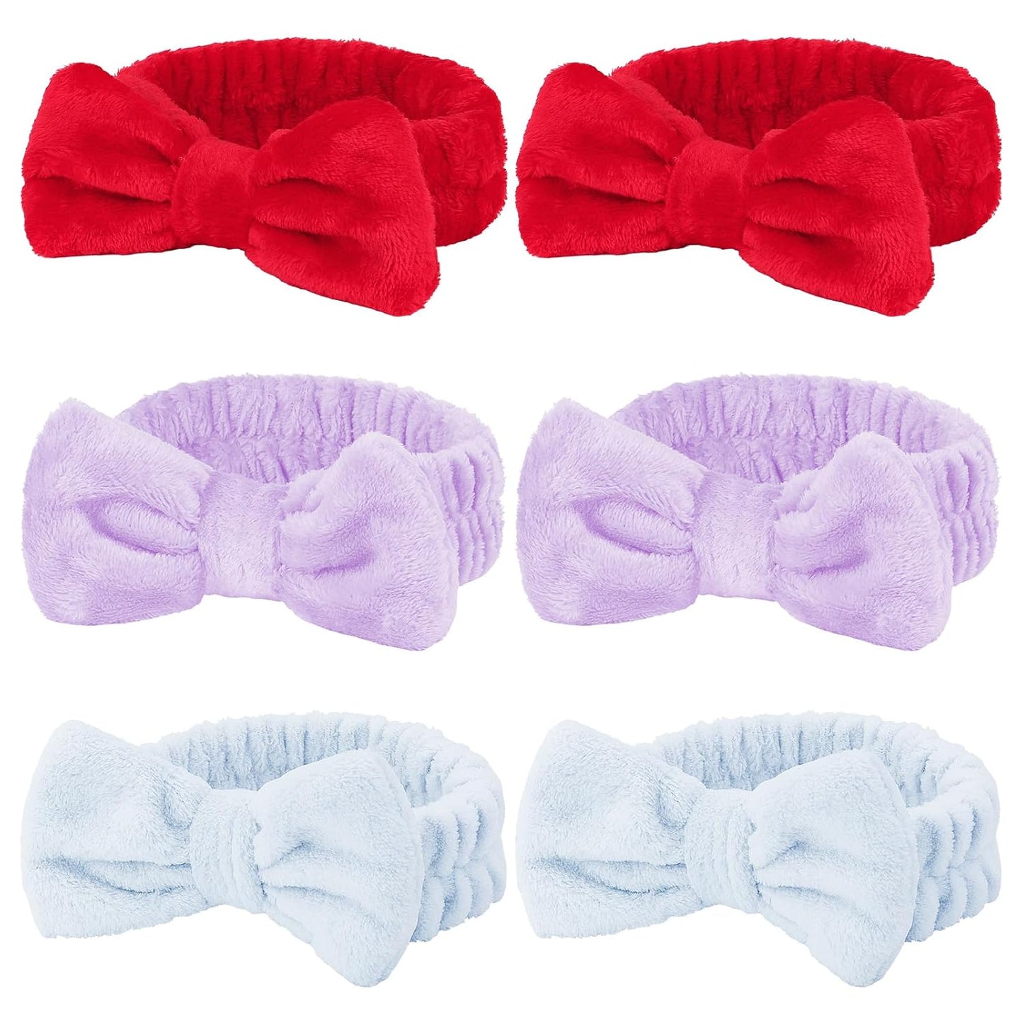 Casoty 6 Pcs Spa Headband, Hair Band for Washing Face, Cheetah Makeup Headband, Skincare Headbands, Soft Fleece Hairband for Face Washing Yoga