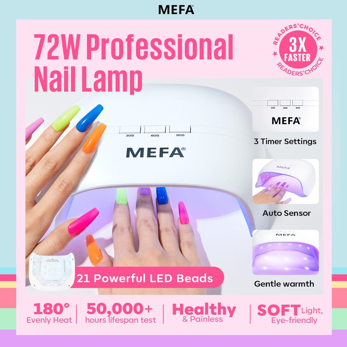 MEFA 60 Pcs Gel Nail Polish Kit with U V Light, 32 Colors Classic Popular Nail Kit Soak Off Nail Polish Gel Set with Matte/Glossy Base Top Coat Easter Decorations Manicure Tools Gifts for Women