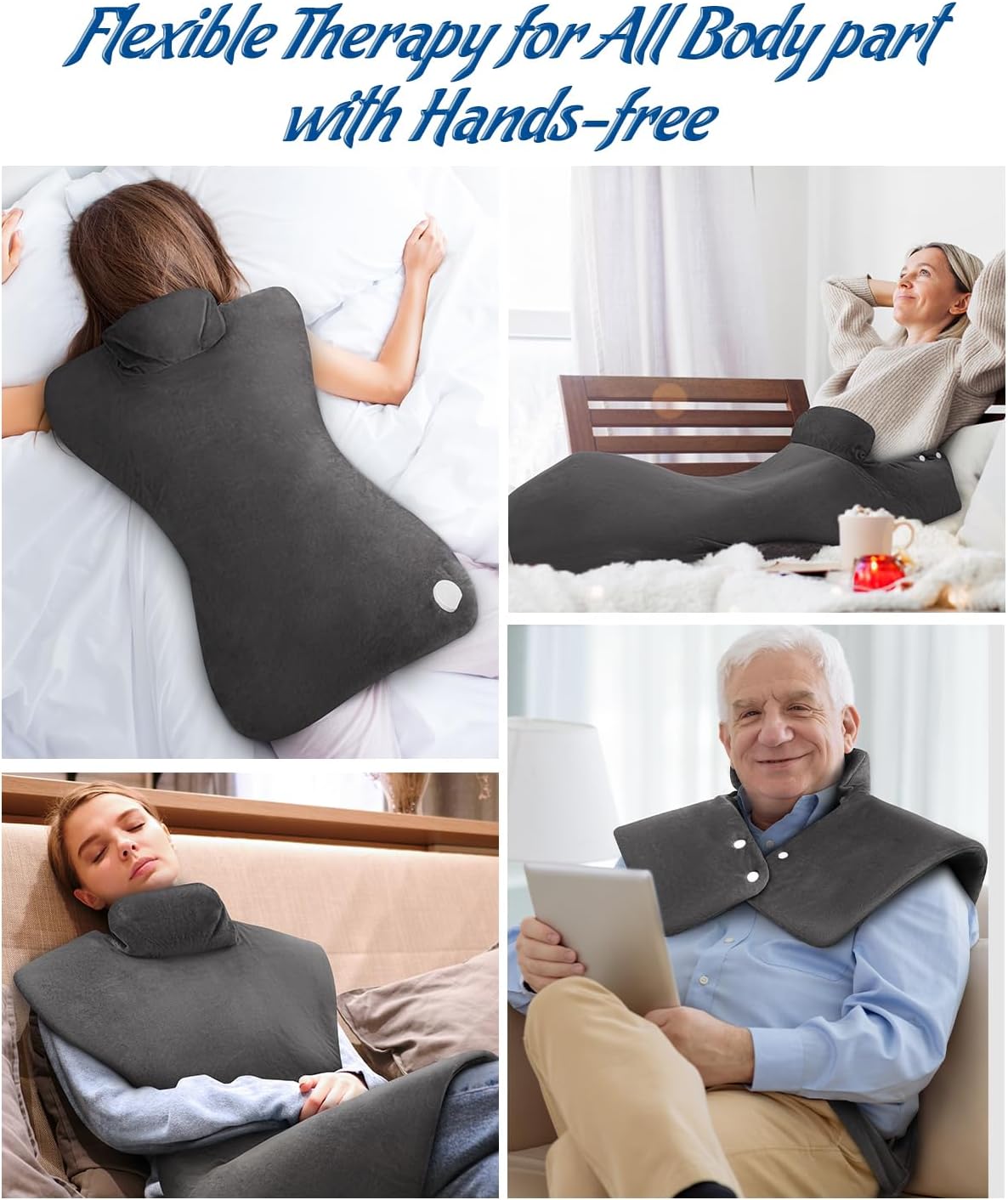 Heating Pad for Neck and Shoulders and Back Pain Relief, Electric Heat Pad for Full Body, Moist Dry Heat Options (Granite)