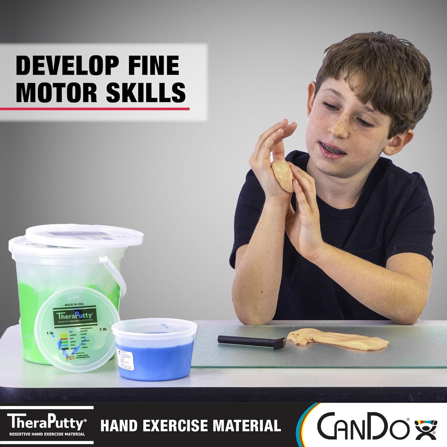 CanDo Theraputty Plus Hand Exercise Putty for Rehabilitation, Exercises, Hand Thearpy, Occupational Therapy, Hand Strengthening, Improve Motor Skills, Stress Relief 4-ounce XX-SOFT
