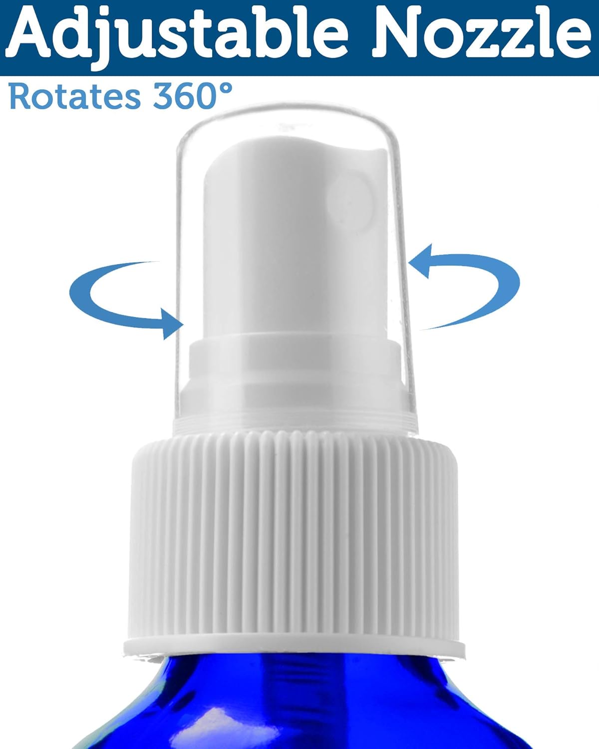 Sally's Organics Empty Blue Glass Small Portable Atomizer Spritzer, 2 Pack (4oz)