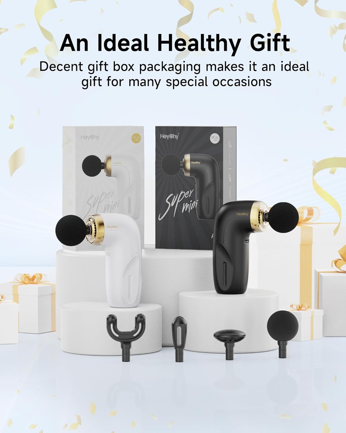 A1 Super Mini Massage Gun, Percussion Deep Tissues Muscle Massager, Compact Sports Travel Massage Gun, Portable Handheld Massager for Office Gifts for Him/Her, Home, Athletes(White)