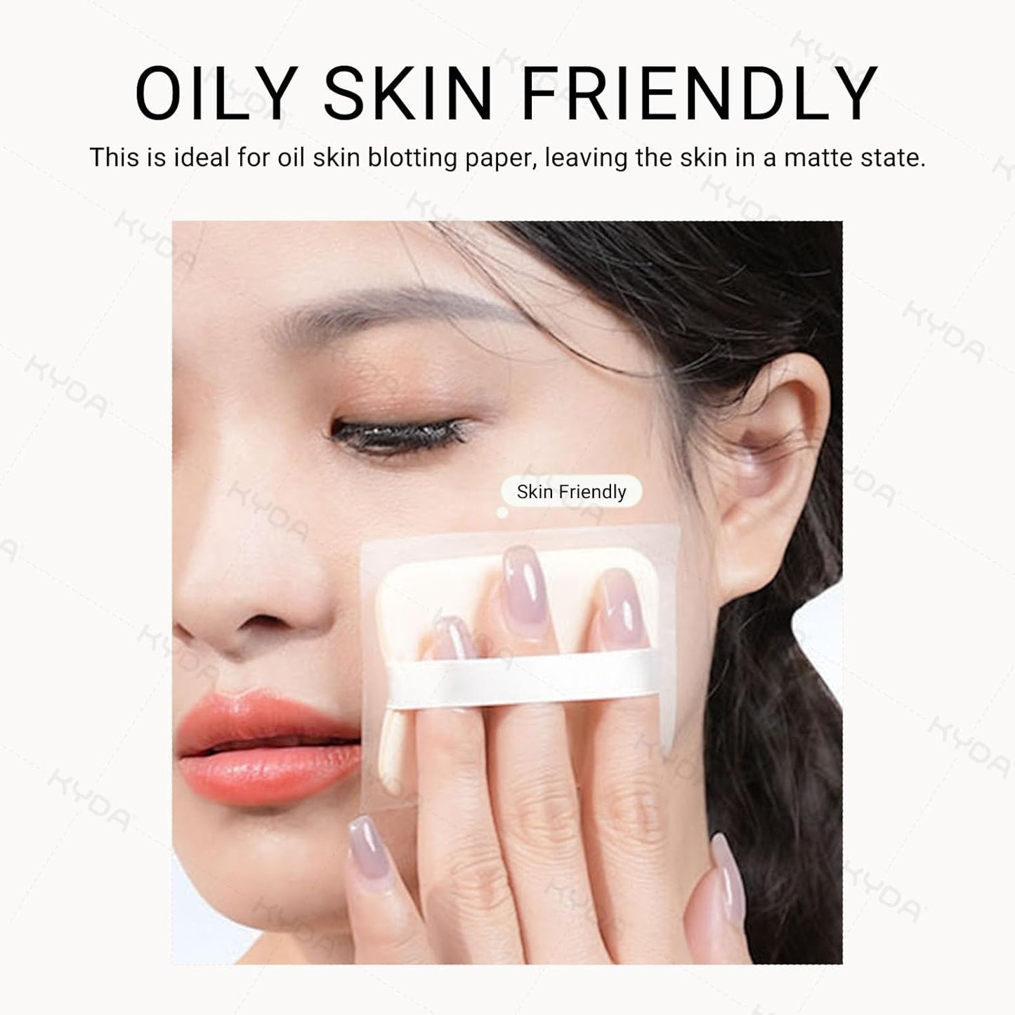 KYDA 200 Sheets Face Oil Blotting Paper, Included Refills, Mirror and Puff, Oil Absorbing Sheets for Makeup, Oil Control Shine, Absorb Excess Oil, Travel Size Gentle Face Makeup, Gardenia