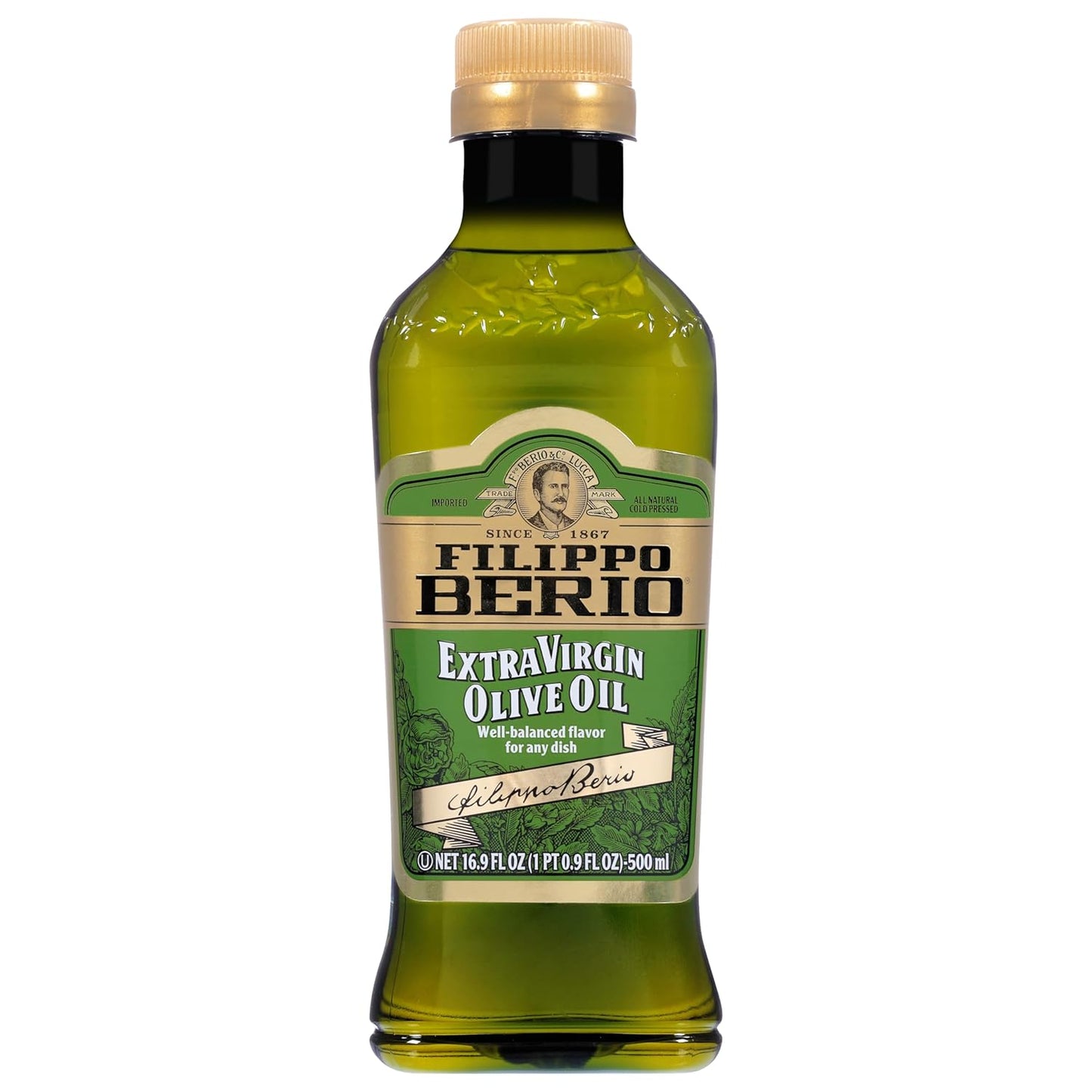 Filippo Berio Cold Pressed Extra Virgin Olive Oil, 16.9 Ounce rPET Bottle