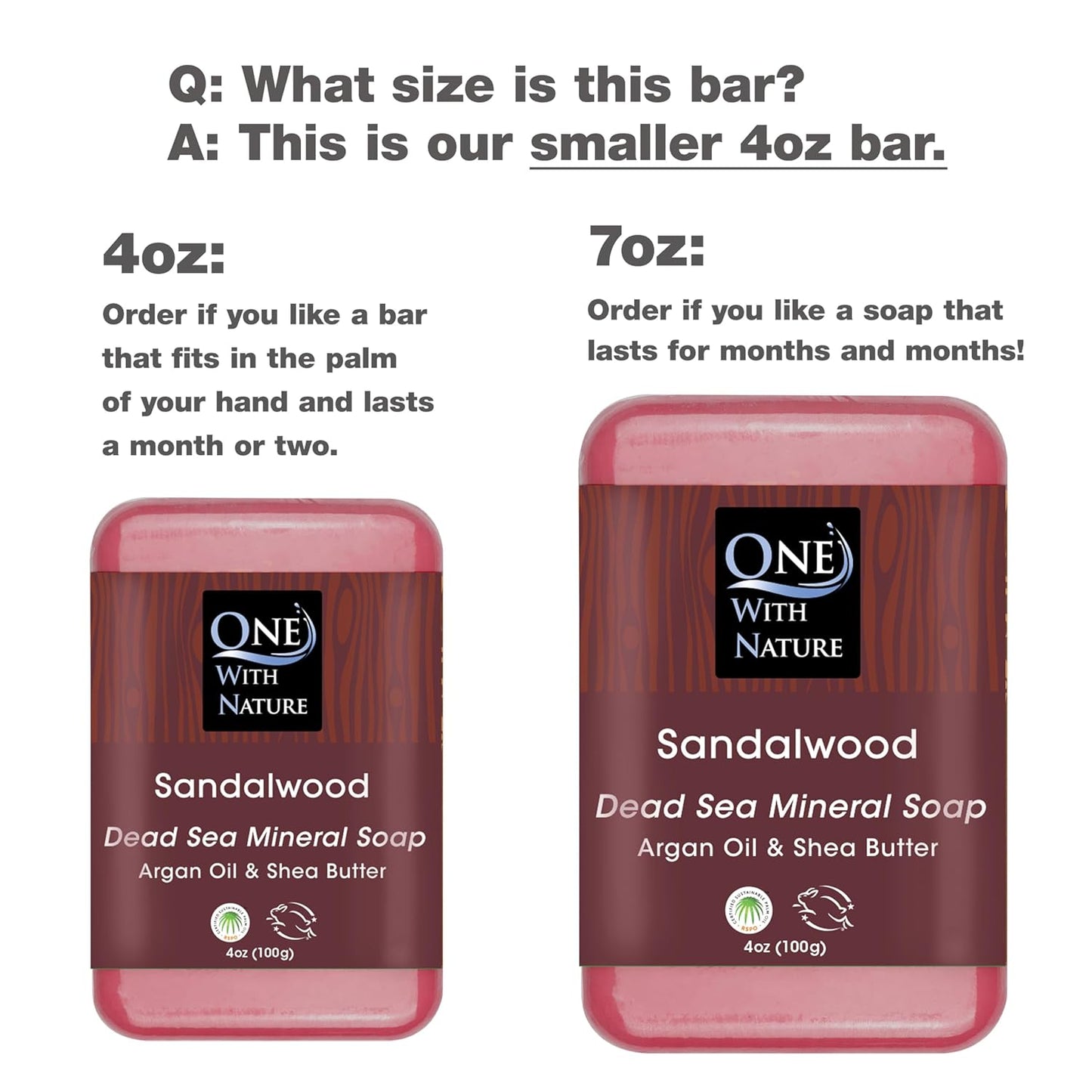 One With Nature Dead Sea Salt Sandalwood Soap 4oz 3-Pack – Purifying and Exfoliating Soap Bar with Dead Sea Minerals and Sandalwood for Face & Body, for Men & Women