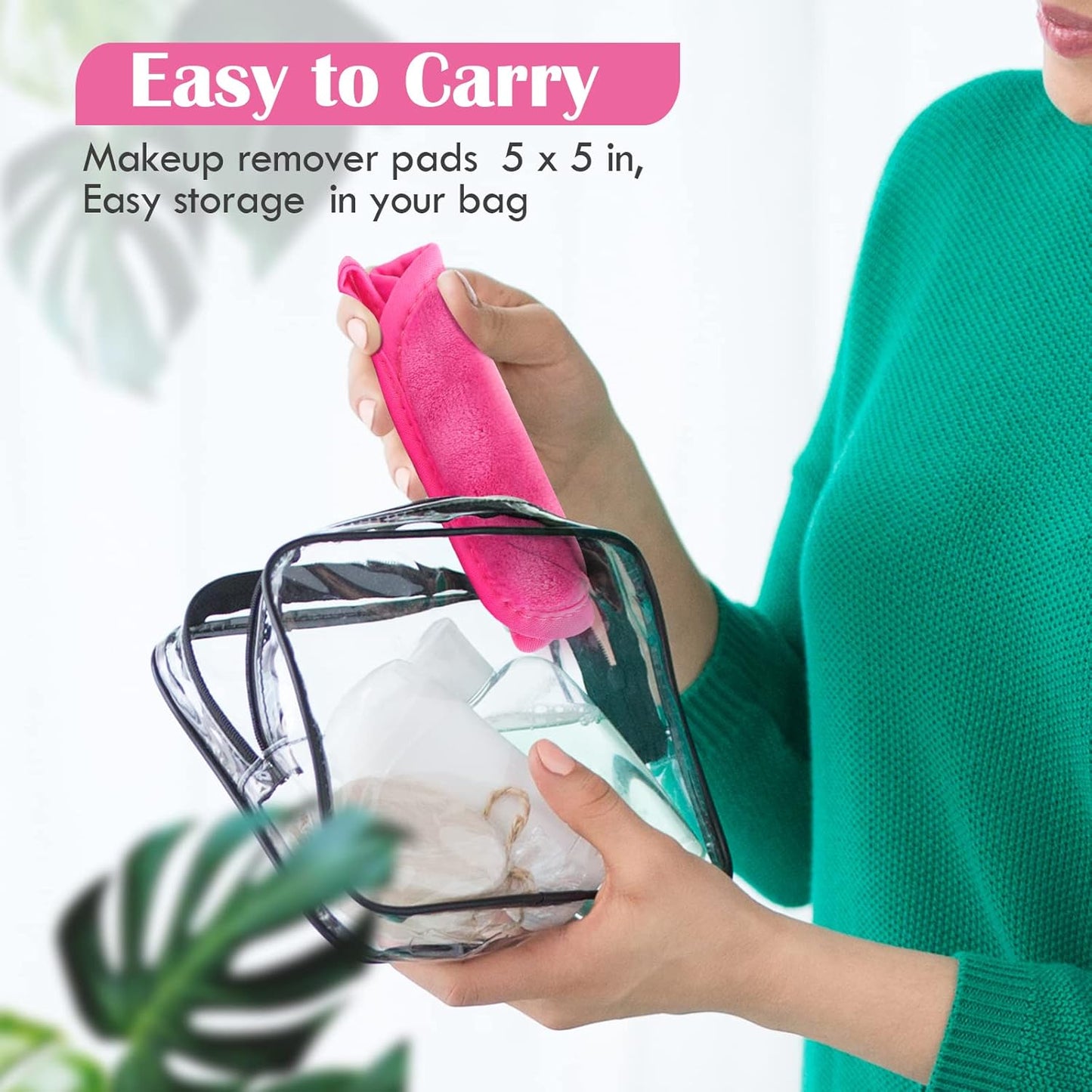 Orighty Makeup Remover Cloths 24 Pack, Makeup Removal Face Cleaning Cloth, Reusable Make Up Remover Pads Remove Instantly Dirt with Just Water, 5 x 5 in