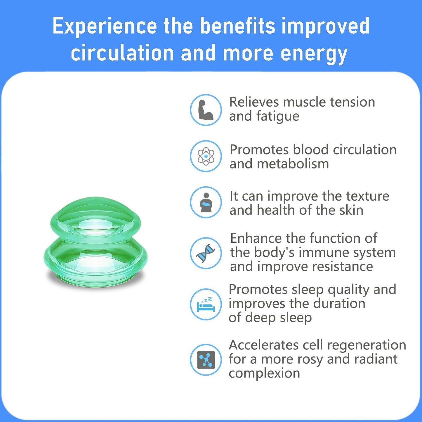 Silicone Cupping kit for Massage Therapy, Professionally Massage Cup for Body Sculpt Cup (Green, L*2 Cups)