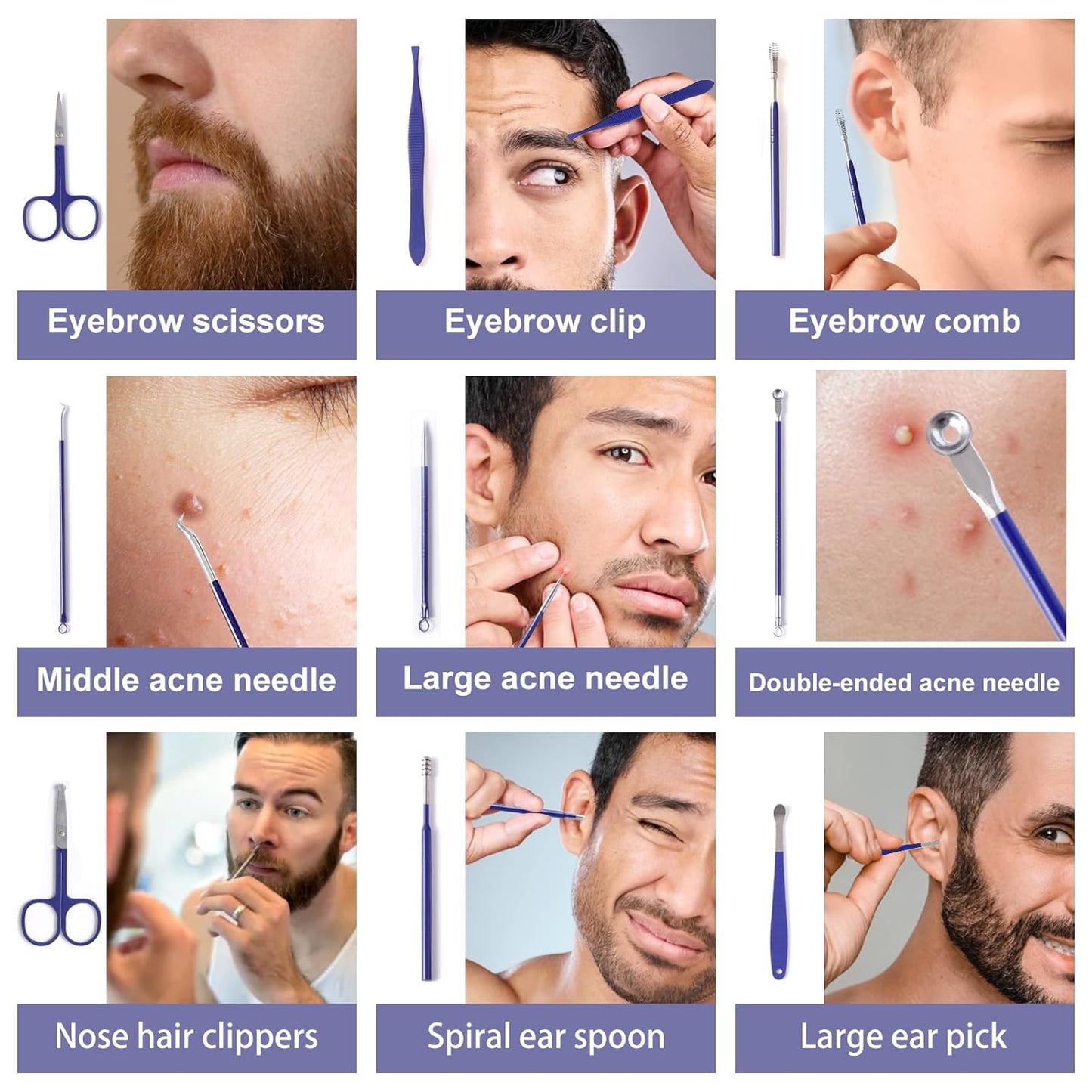 Manicure Set Pedicure Kit Womens Nail Clippers Set 32 in 1 Professional Grooming Care Tools Nail Kit Including Facial, Fingernails and Toenails Care with Travel Case Women