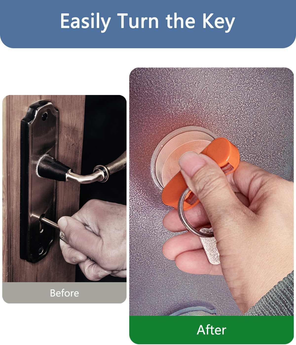 Key Turner Aid, BUMOVE Easier to Grip and Turn Keys Aid for People with Arthritis or a Weakened Grip and Colors are Easy to Distinguish (3 Pack)