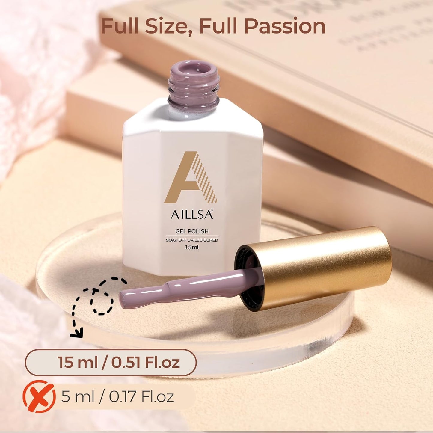 AILLSA Gel Nail Polish Dusty Mauve Jelly Gels Polish Gray Purple Neutral Nude Polish Dark Lavender Nude Natural Color Fall Winter Soak Off U V Gel for Nail Salon at Home 0.51 Fl Oz/GC02